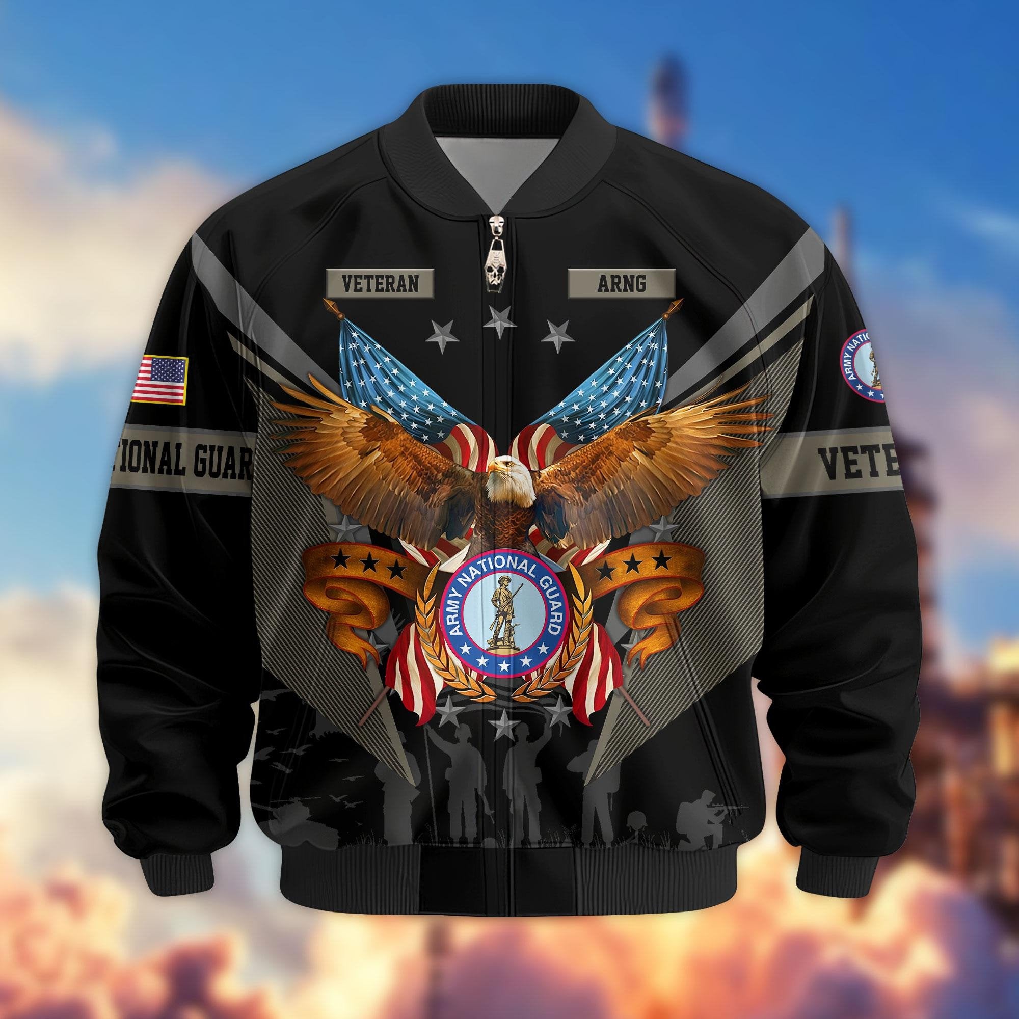 Premium US Veterans Bomber Jacket APHN291011, Gifts For US Veterans