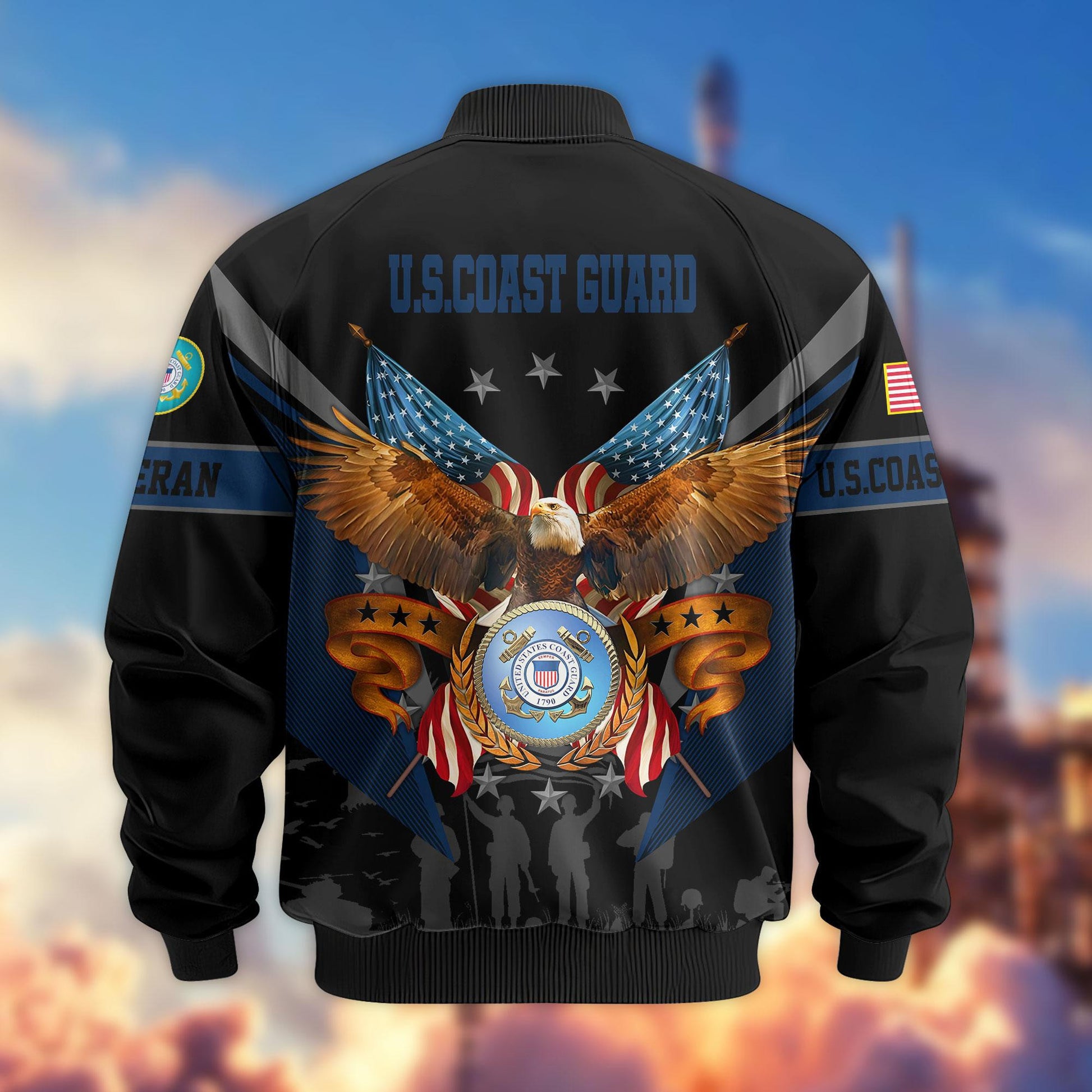 Premium US Veterans Bomber Jacket APHN291011, Gifts For US Veterans