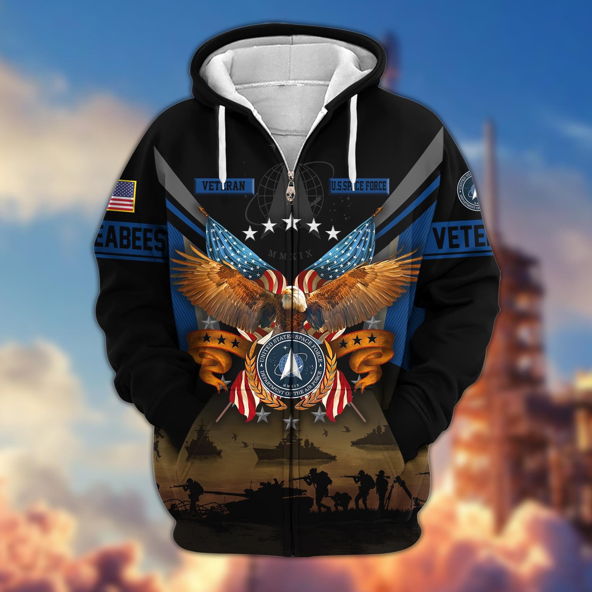 Premium US Veterans Zip Hoodie BPVC311001, Gifts For US Veterans
