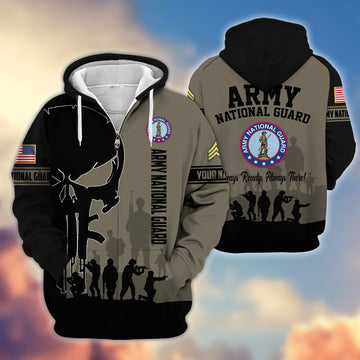 Premium Custom Name, Rank Army National Guard Veteran Zip Hoodie VPVC606008, Gifts For Army National Guard Veteran
