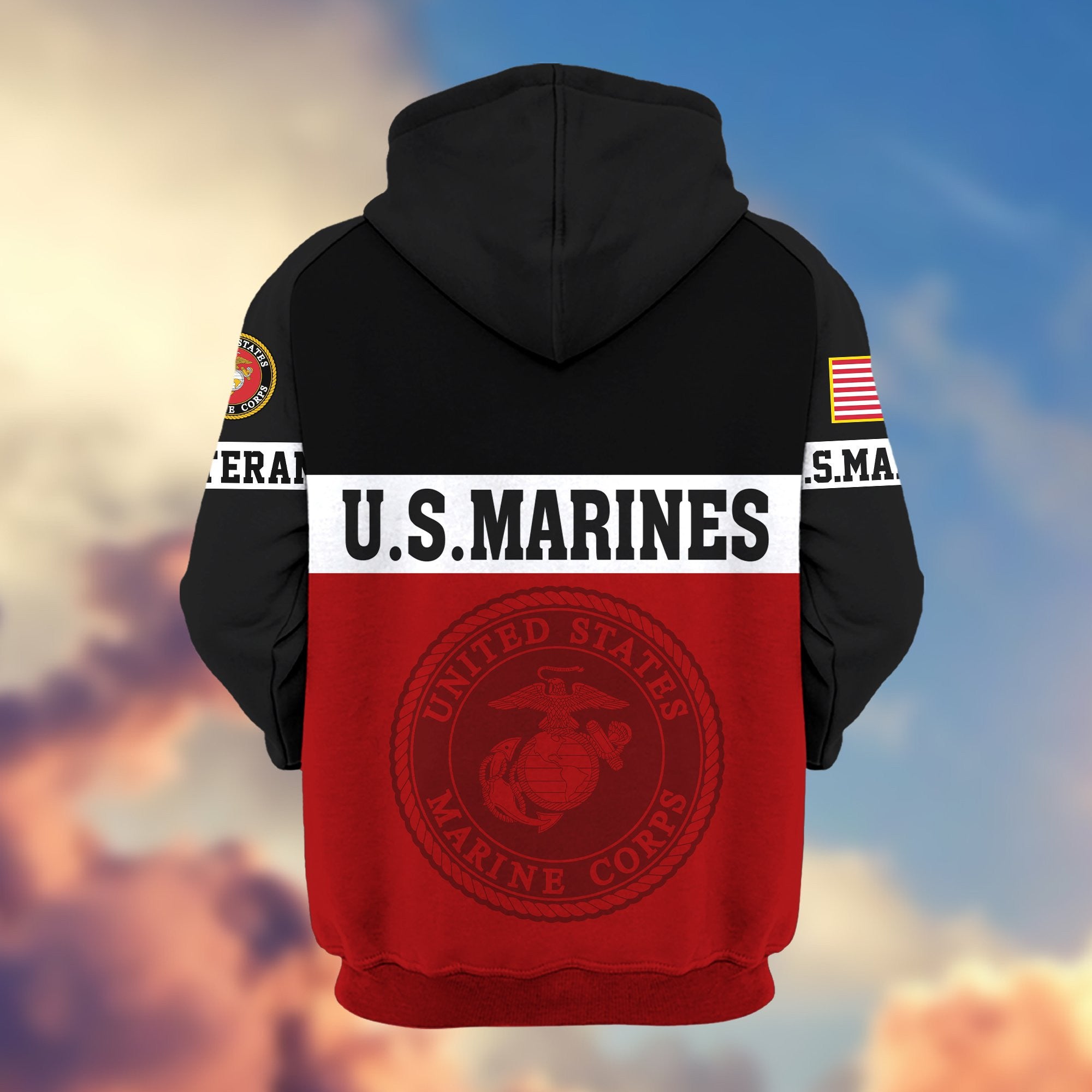 Premium USMC Veteran Zip Hoodie VPVC606110, Gifts For Marine Veteran