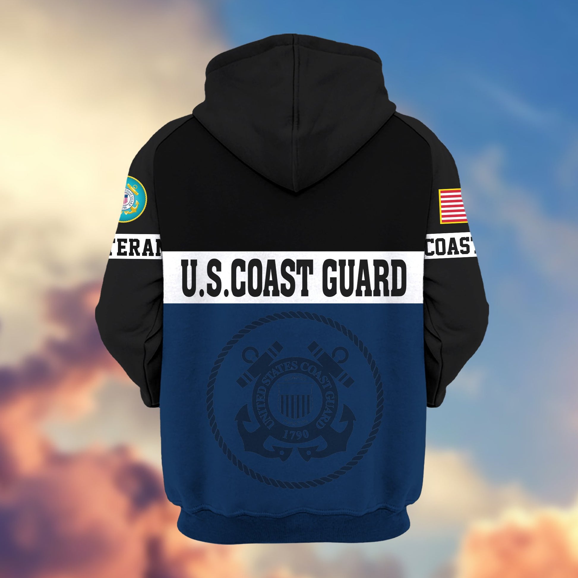 Premium USCG Veteran Zip Hoodie VPVC606105, Gifts For Coast Guard Veteran