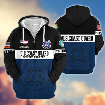 Premium USCG Veteran Zip Hoodie VPVC606105, Gifts For Coast Guard Veteran