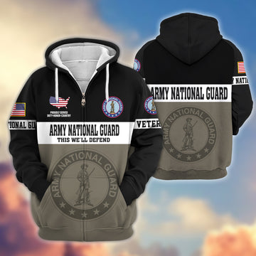 Premium Army National Guard Zip Hoodie VPVC606108, Gifts For Army National Guard Veteran