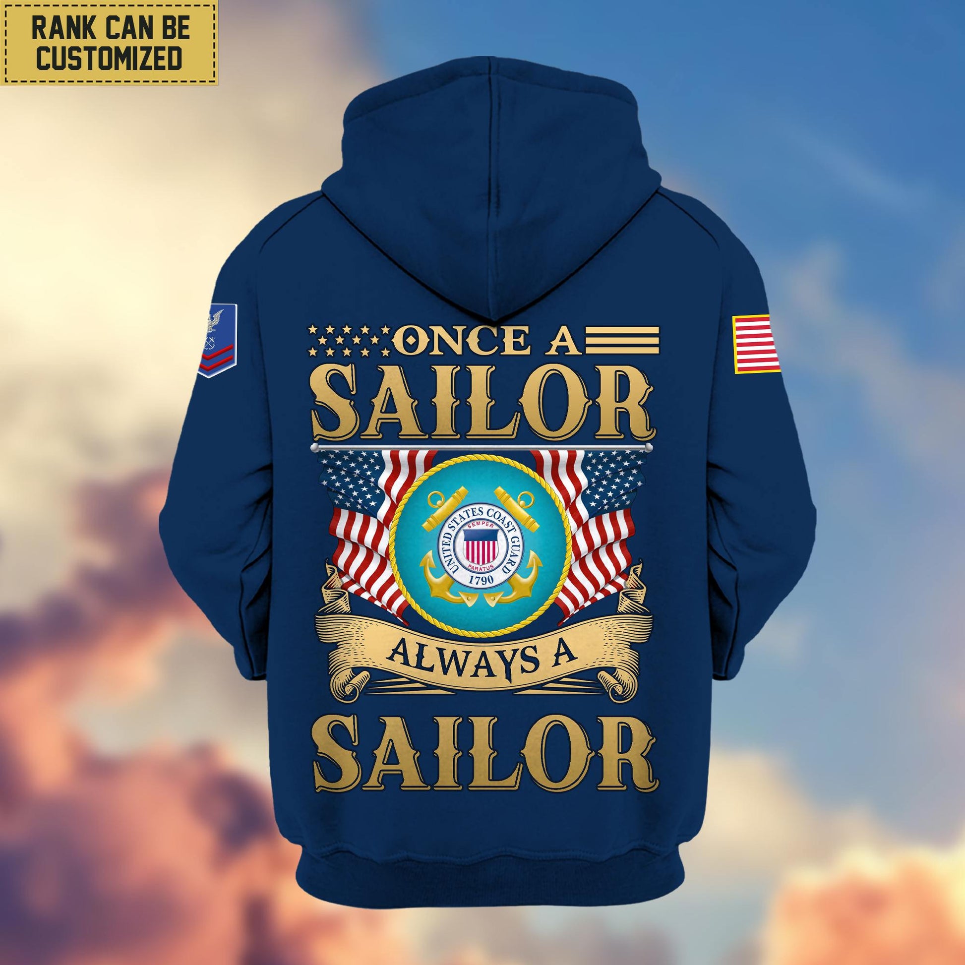 Premium Custom Name, Rank USCG Veteran Zip Hoodie VPVC606205, Gifts For Coast Guard Veteran