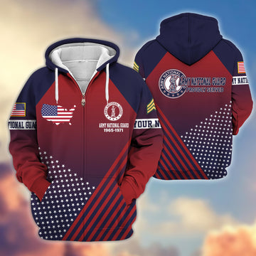 Premium Custom Name, Rank Army National Guard Veteran Zip Hoodie VPVC606508, Gifts For Army National Guard Veteran