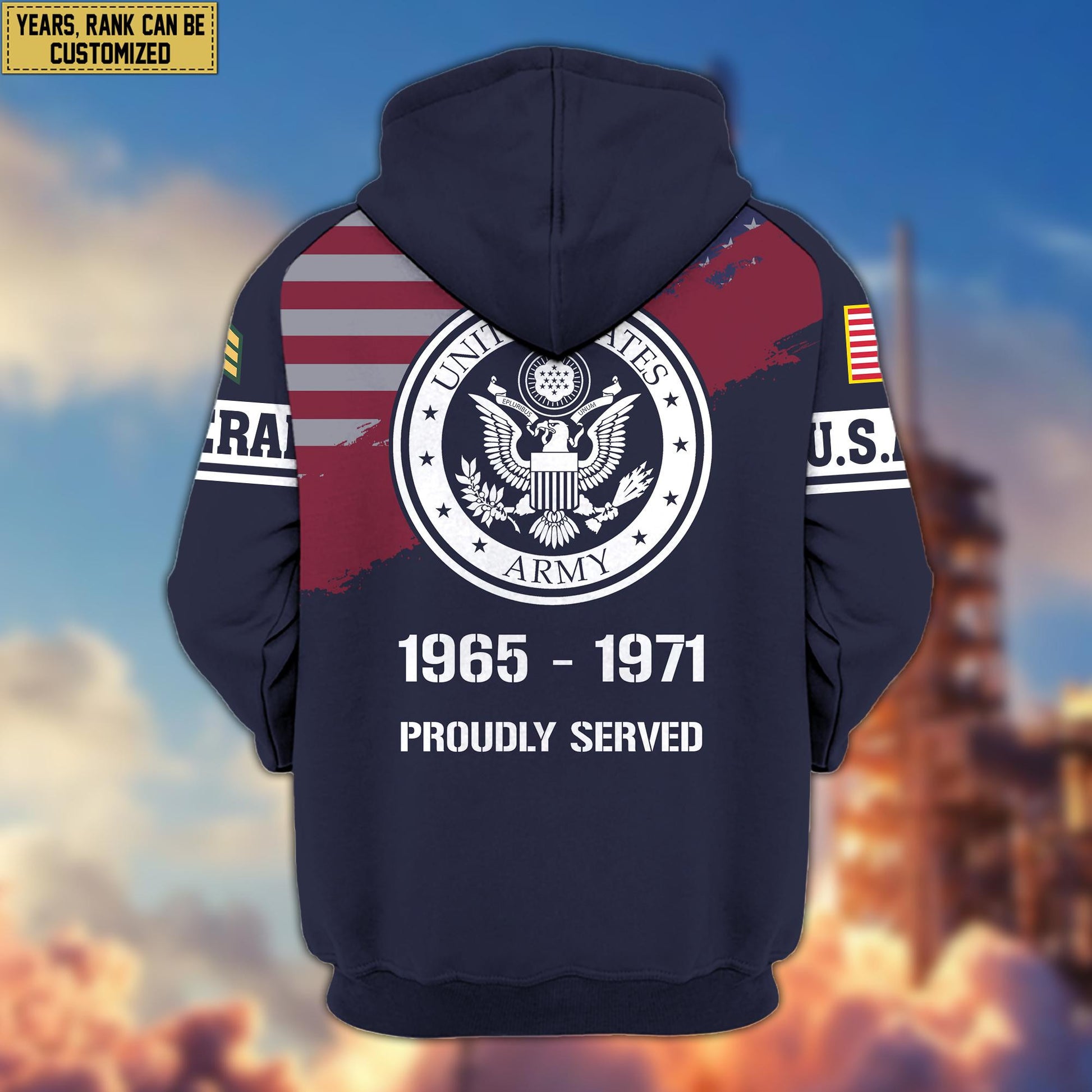 Premium Custom US Army Veteran Zip Hoodie VPVC606701, Gifts For Army Veteran