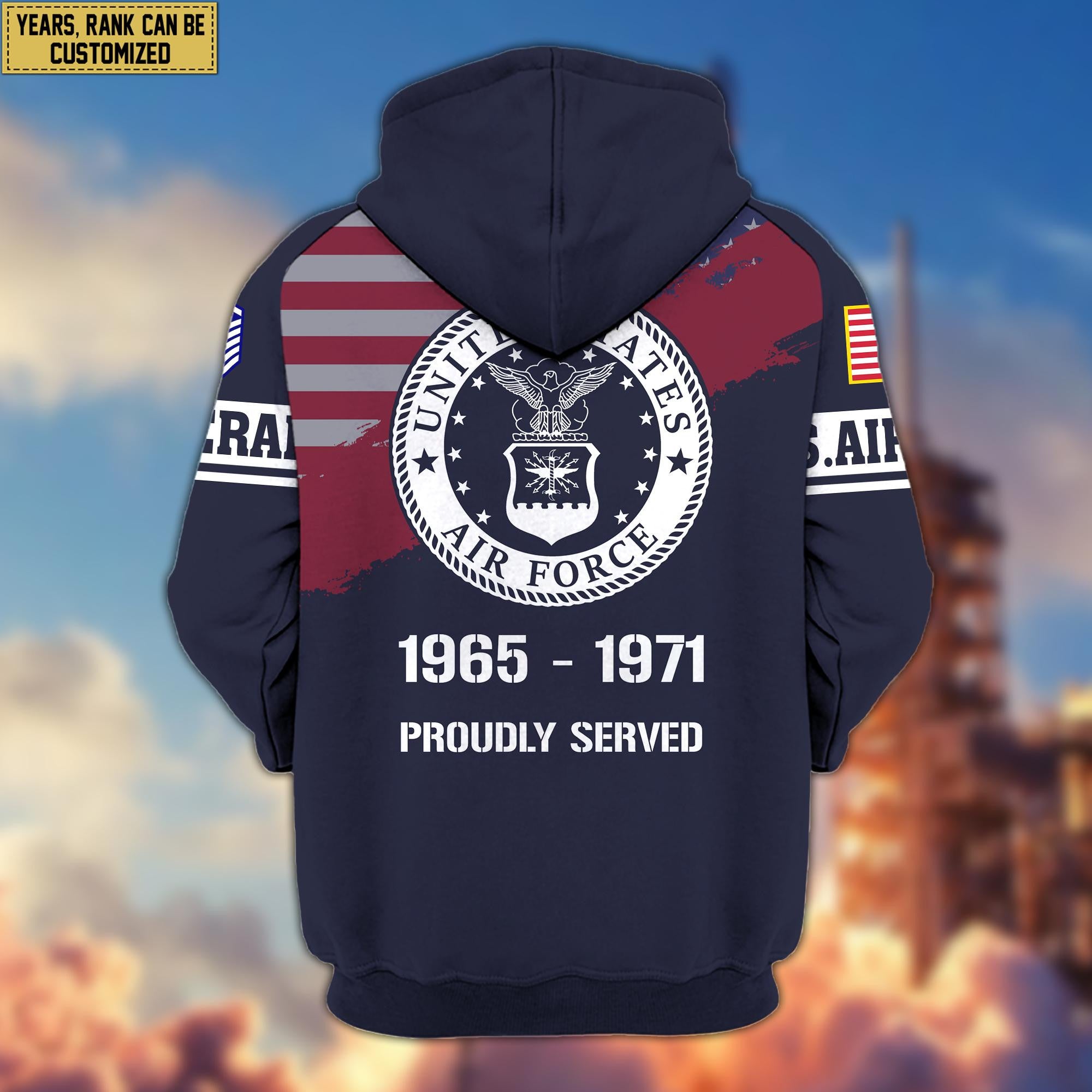 Premium Custom USAF Veteran Zip Hoodie VPVC606704, Gifts For Air Force Veteran