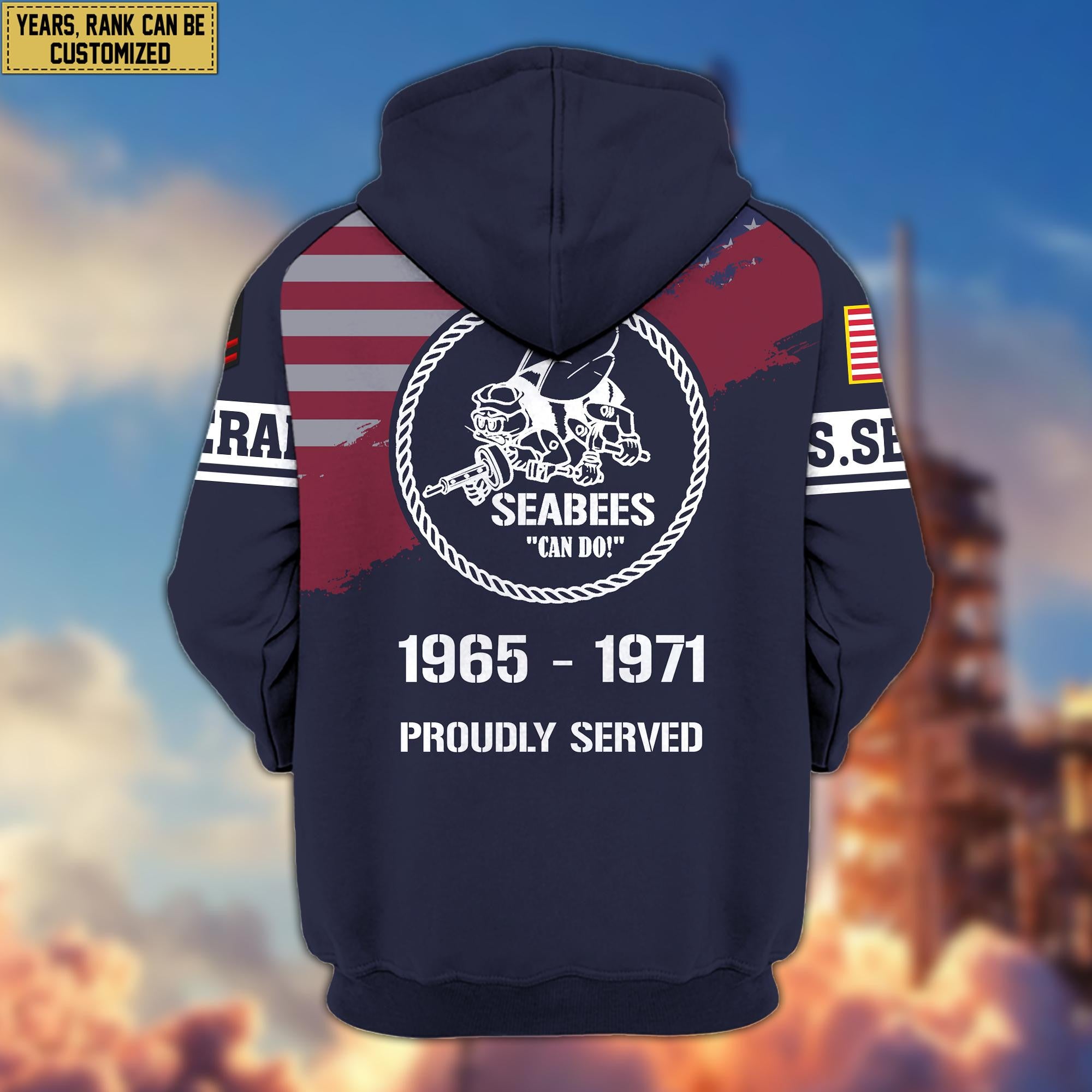 Premium Custom US Seabees Veteran Zip Hoodie VPVC606709, Gifts For Seabees Veteran