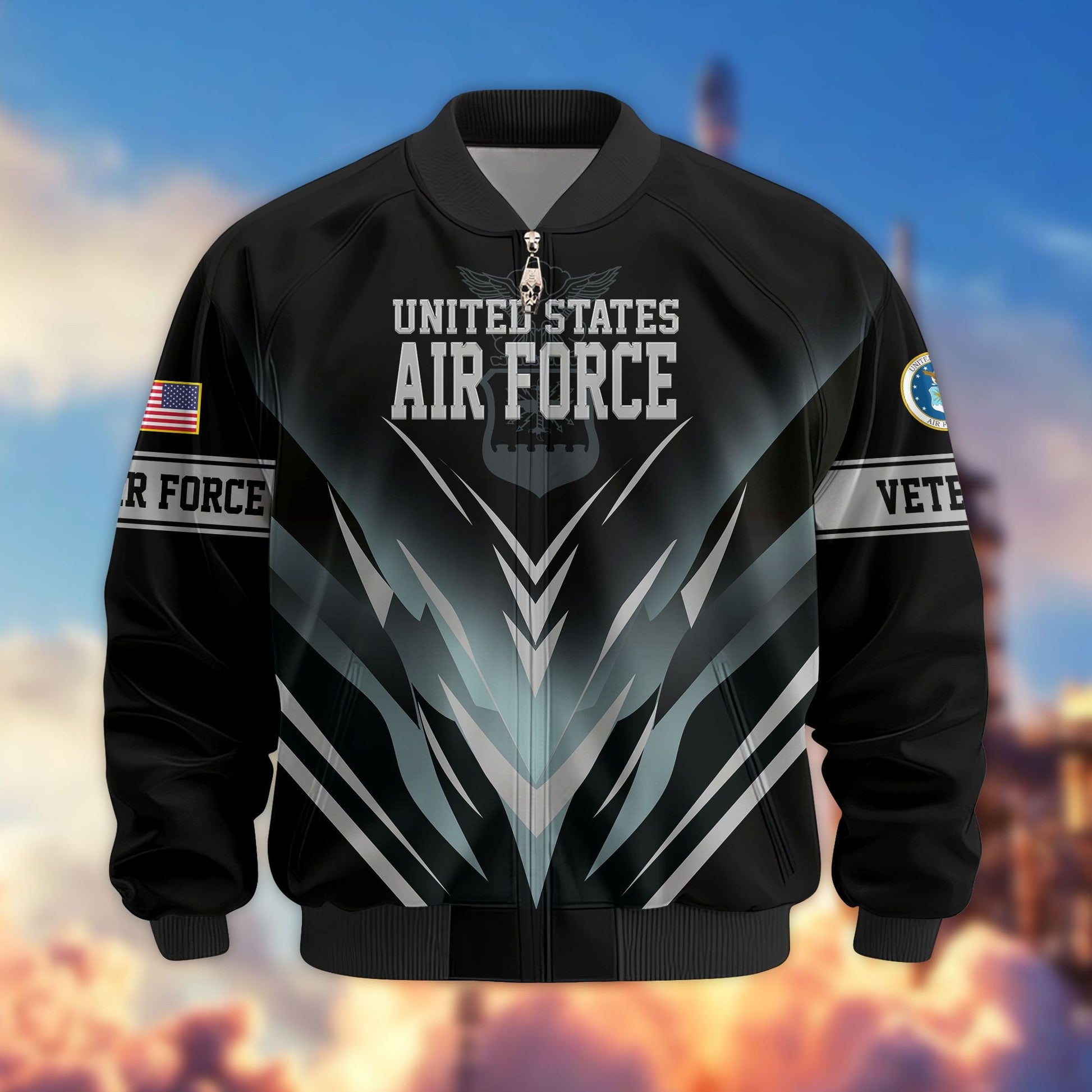 Premium Respect The Flag US Veterans Bomber Jacket APHN061112, Gifts For US Veterans