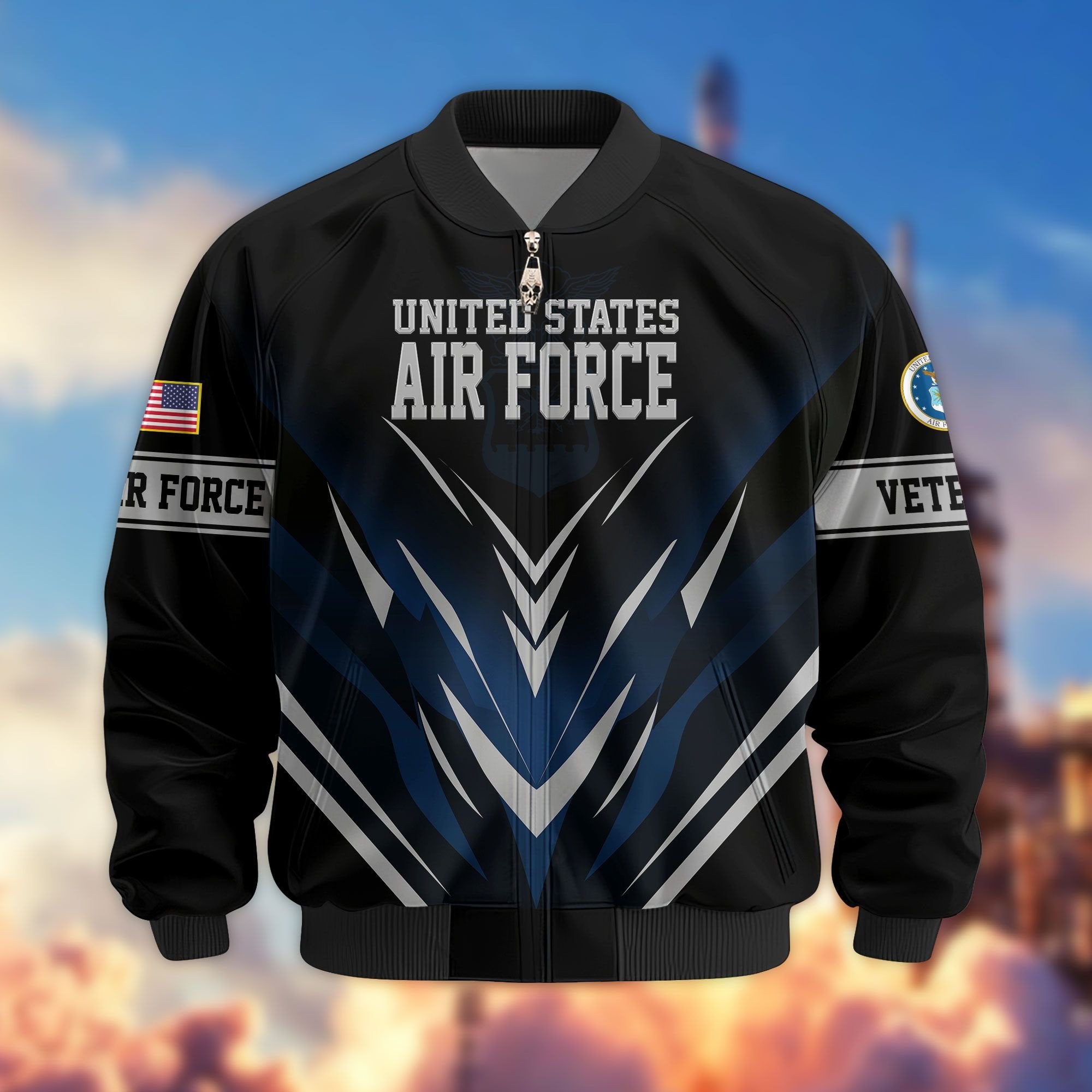 Premium Respect The Flag US Veterans Bomber Jacket APHN061112, Gifts For US Veterans
