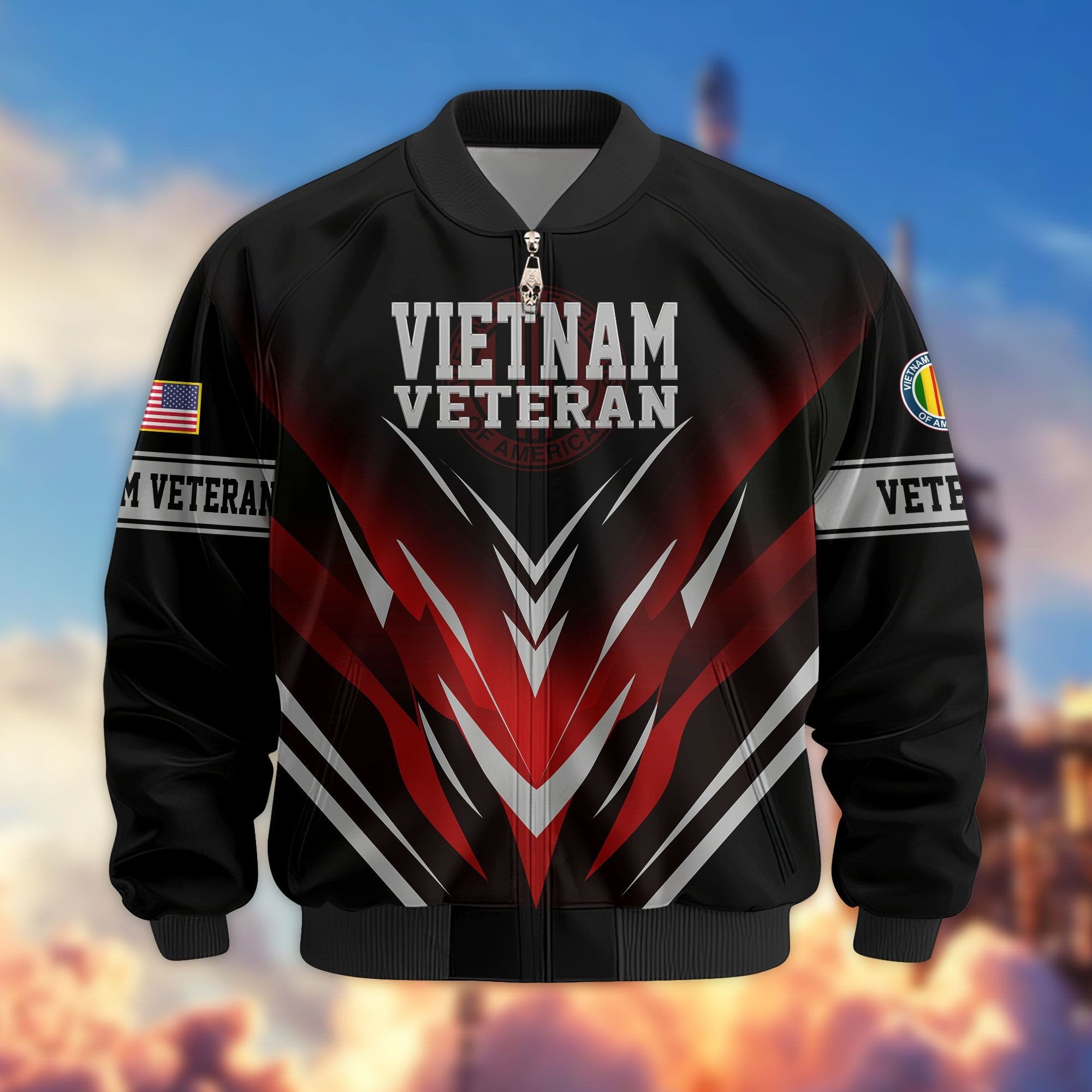 Premium Respect The Flag US Veterans Bomber Jacket APHN061112, Gifts For US Veterans