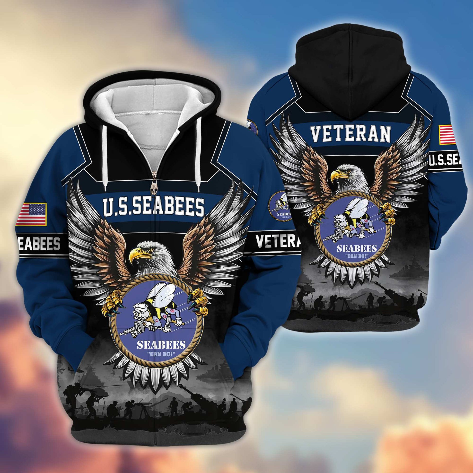 Premium US Veterans Zip Hoodie APHN141101, Gifts For US Veterans