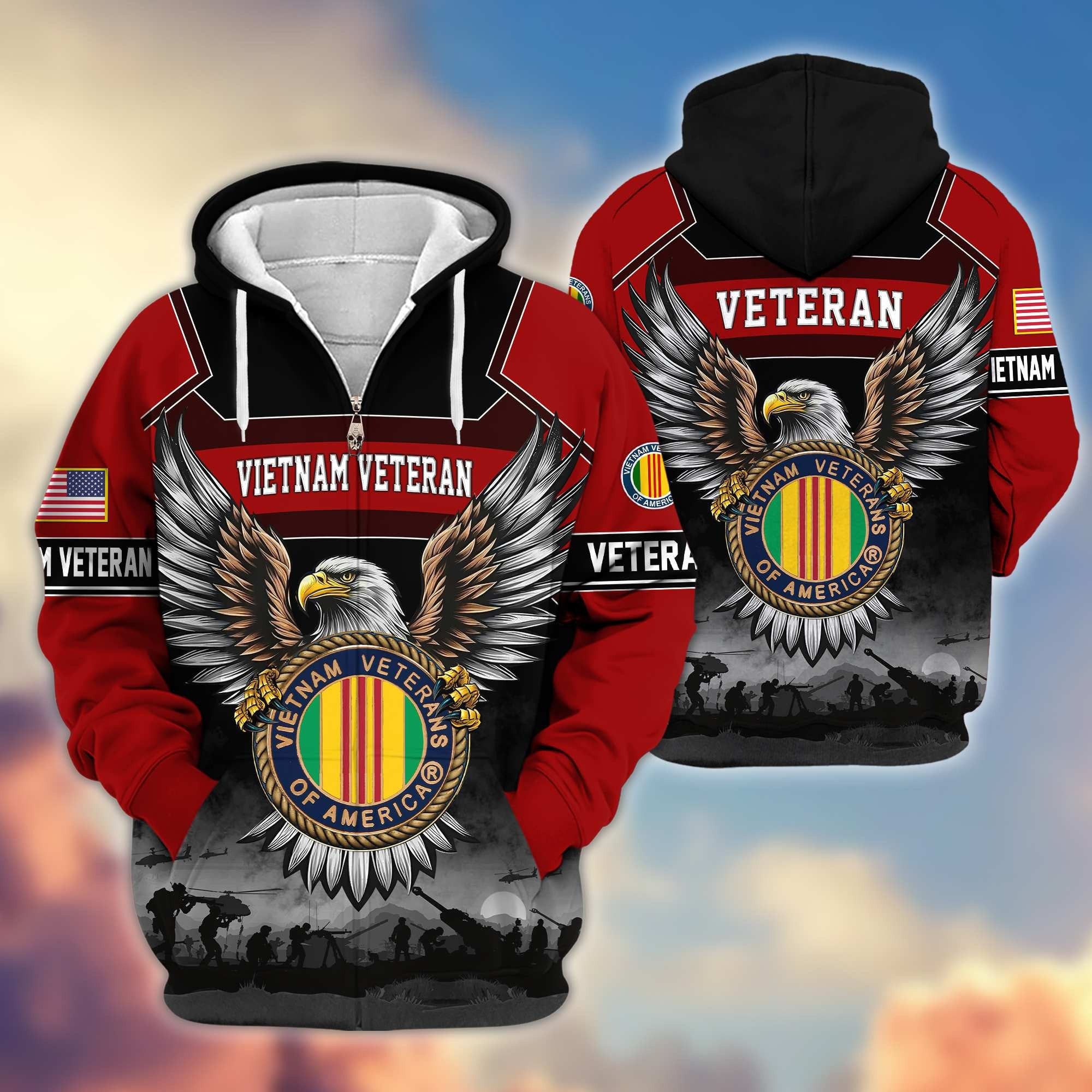 Premium US Veterans Zip Hoodie APHN141101, Gifts For US Veterans