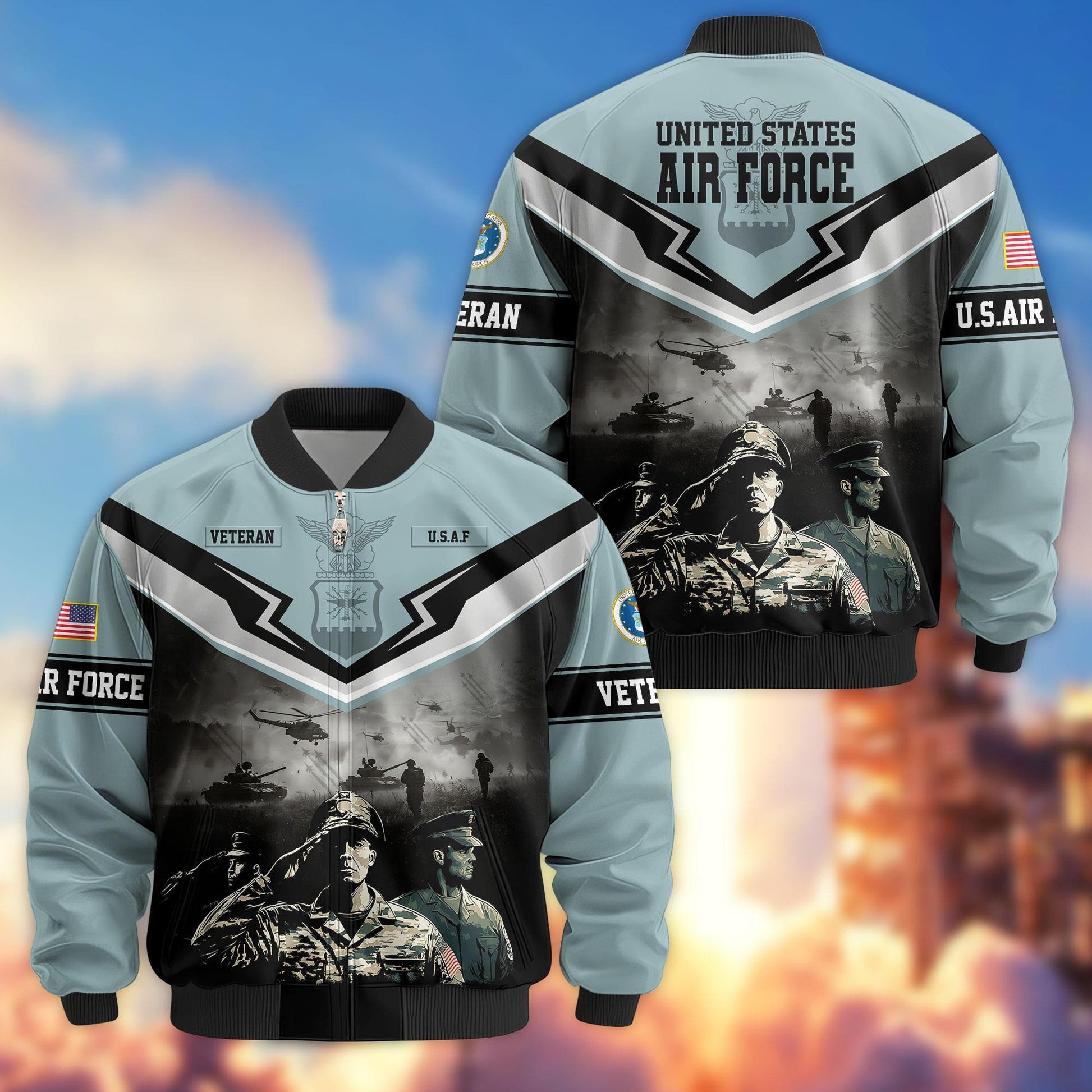 Premium Honoring All Who Served US Veterans Bomber Jacket APHN071114, Gifts For US Veterans