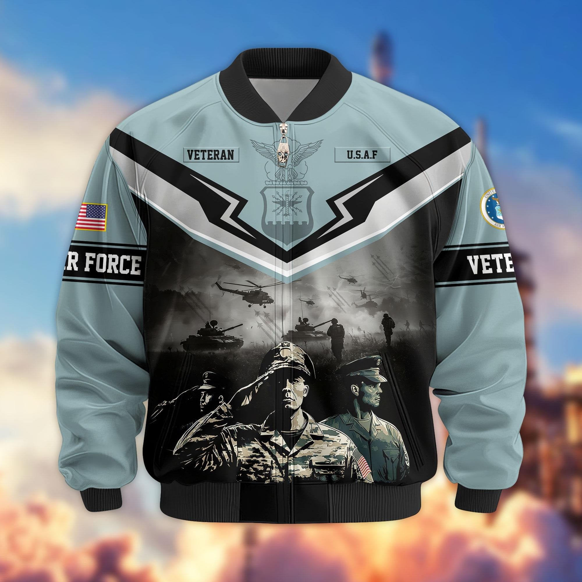 Premium Honoring All Who Served US Veterans Bomber Jacket APHN071114, Gifts For US Veterans