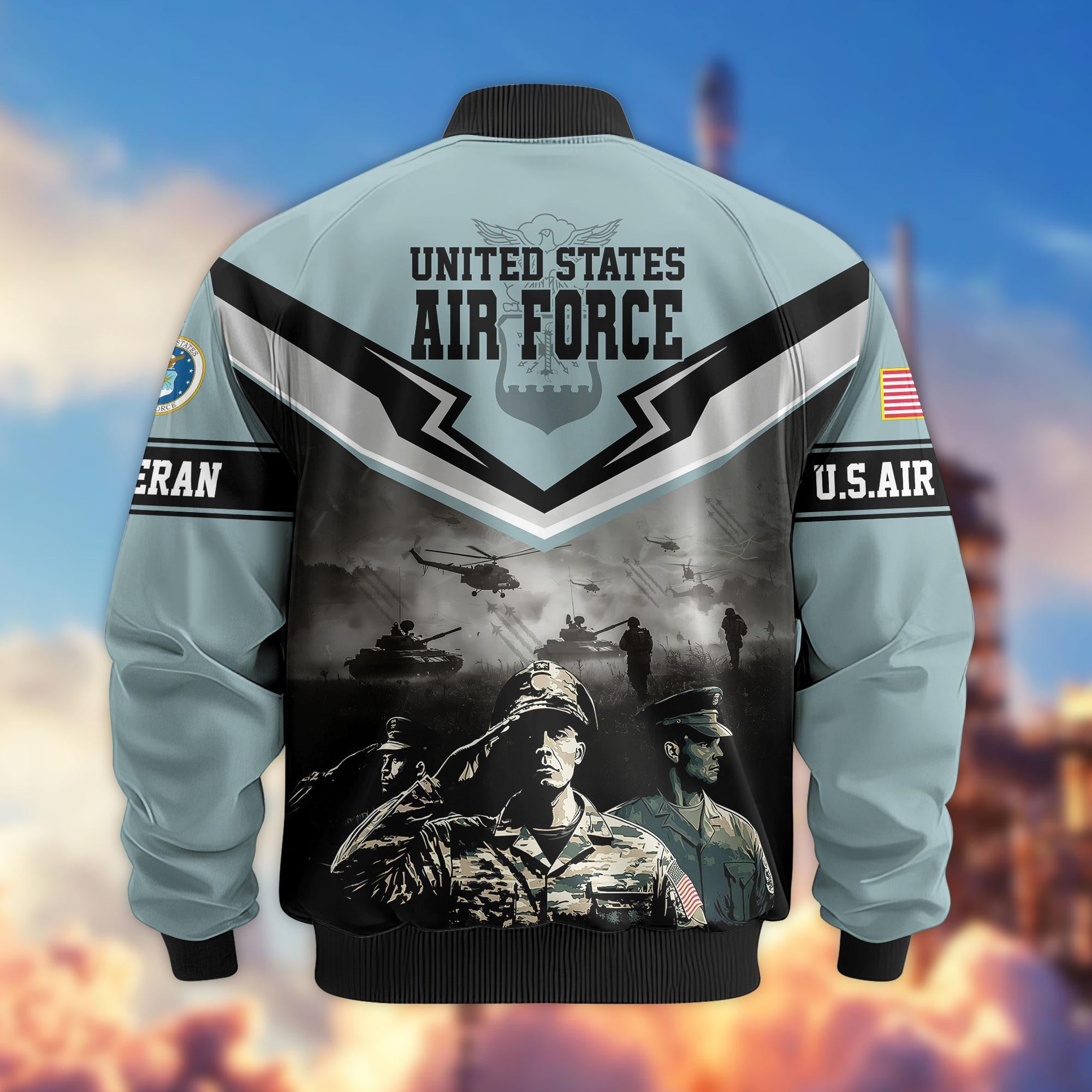 Premium Honoring All Who Served US Veterans Bomber Jacket APHN071114, Gifts For US Veterans