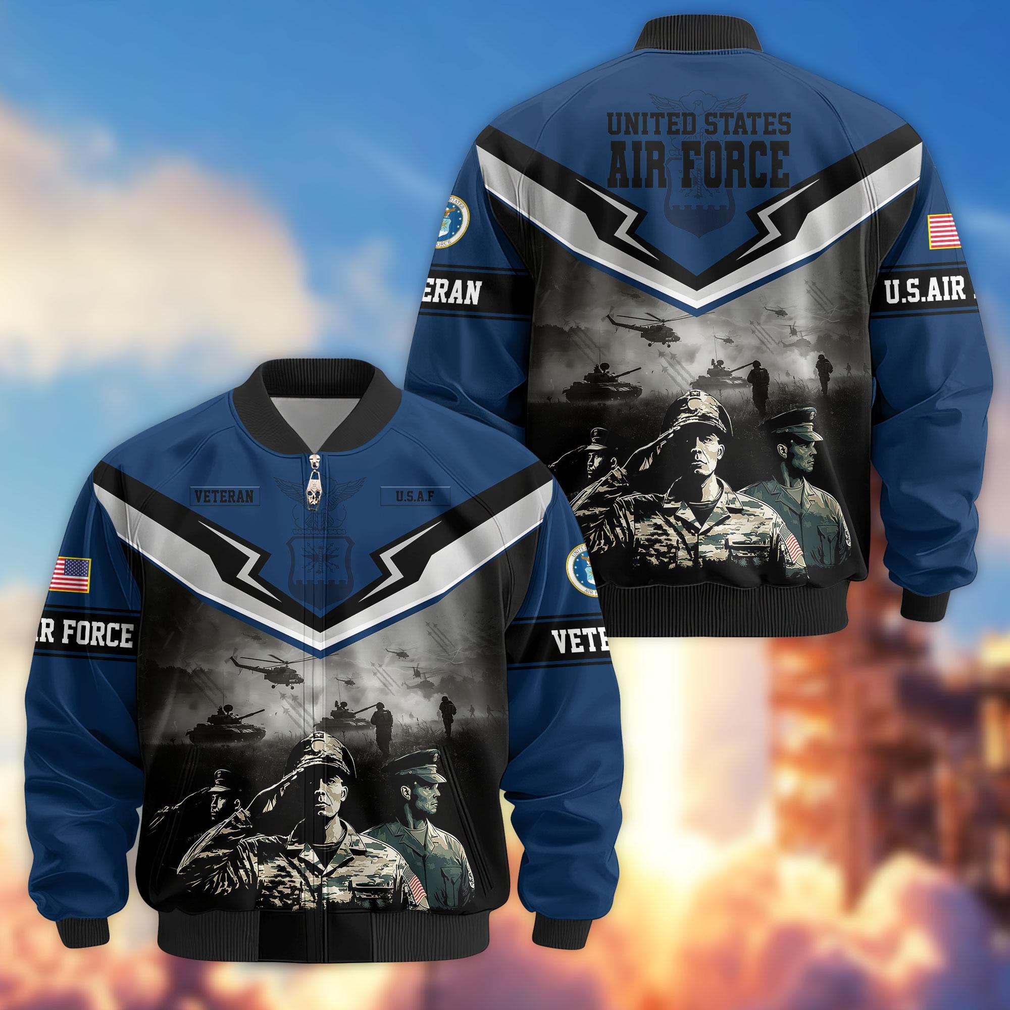 Premium Honoring All Who Served US Veterans Bomber Jacket APHN071114, Gifts For US Veterans