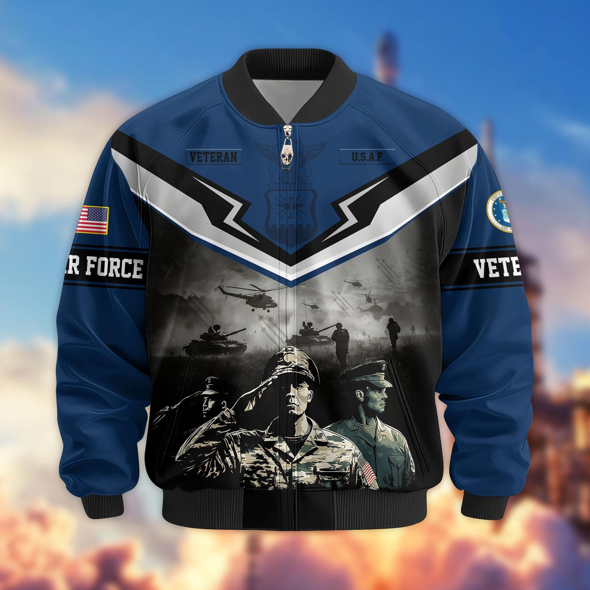 Premium Honoring All Who Served US Veterans Bomber Jacket APHN071114, Gifts For US Veterans