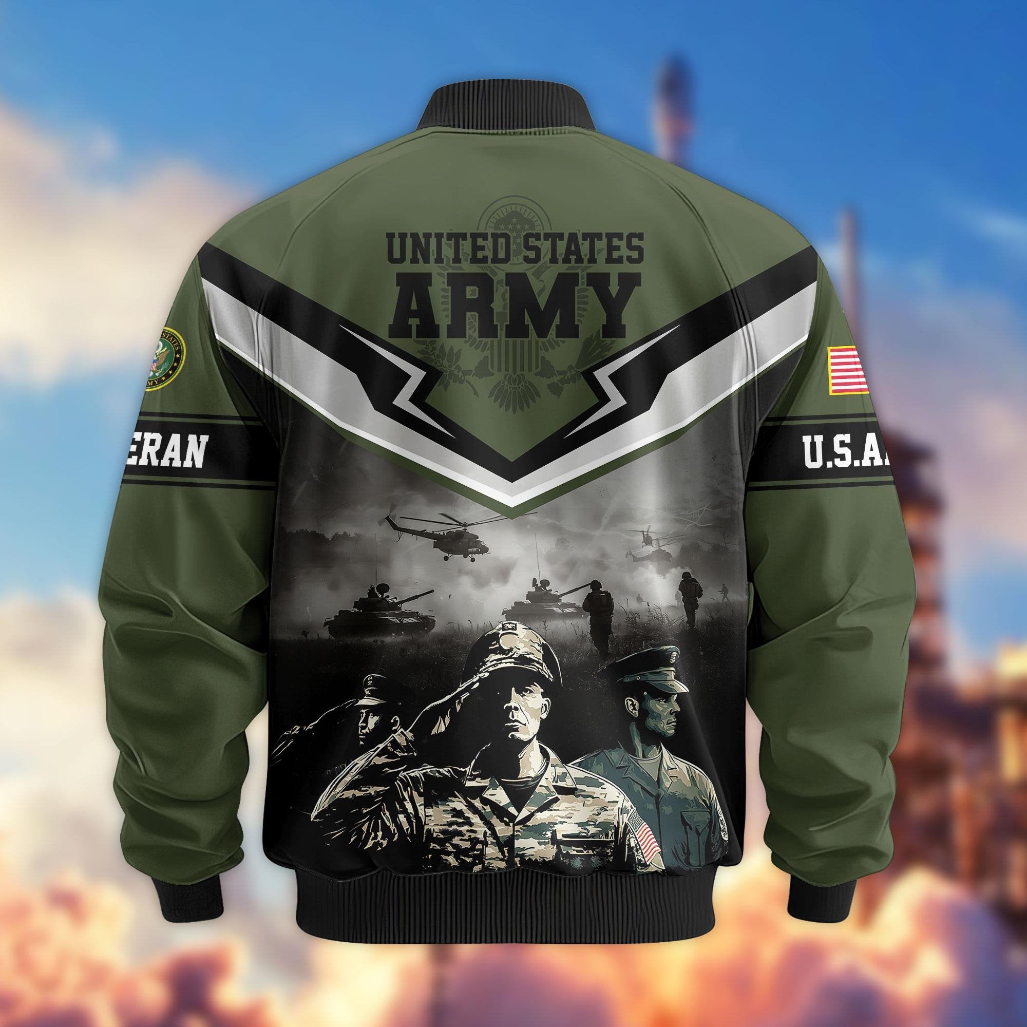 Premium Honoring All Who Served US Veterans Bomber Jacket APHN071114, Gifts For US Veterans
