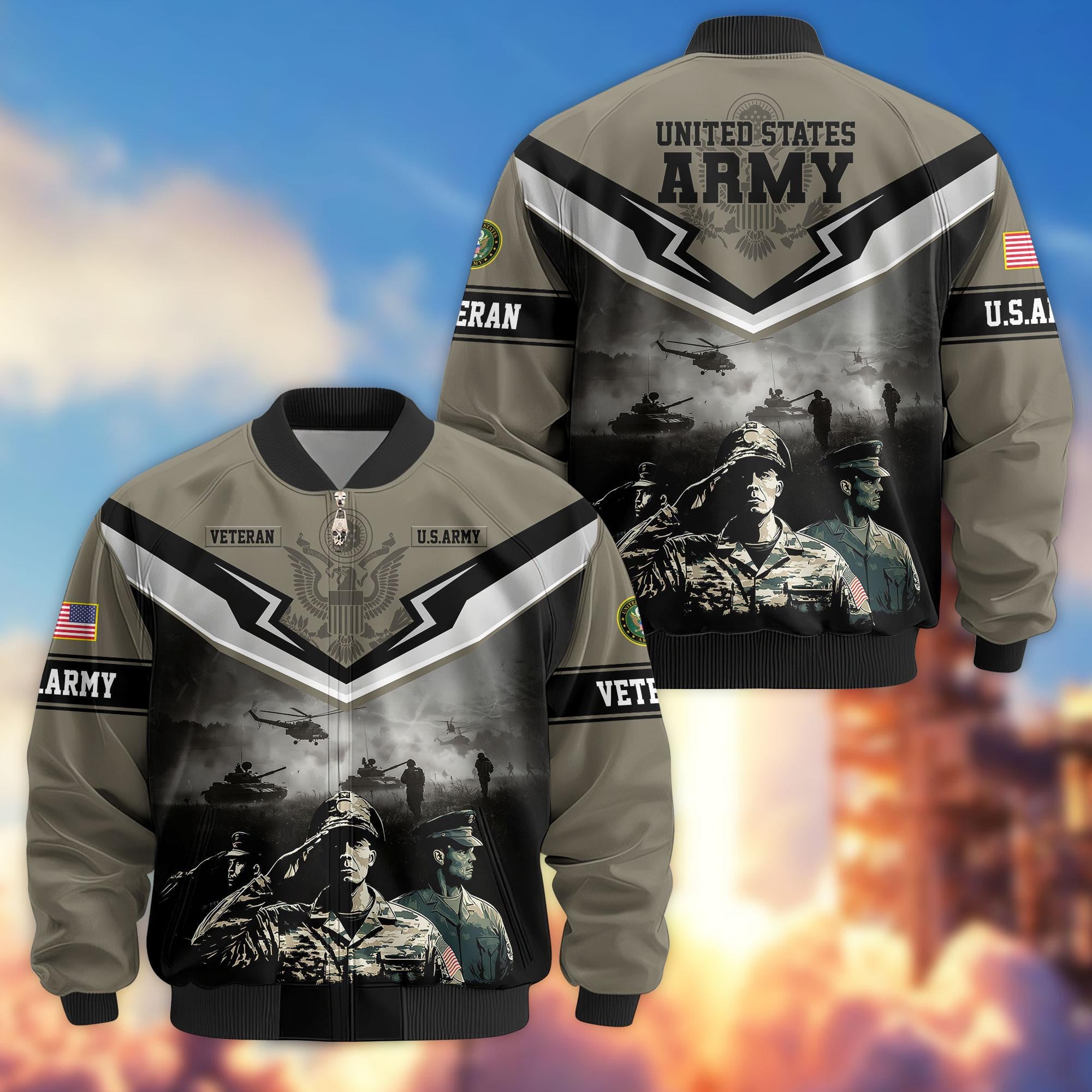 Premium Honoring All Who Served US Veterans Bomber Jacket APHN071114, Gifts For US Veterans
