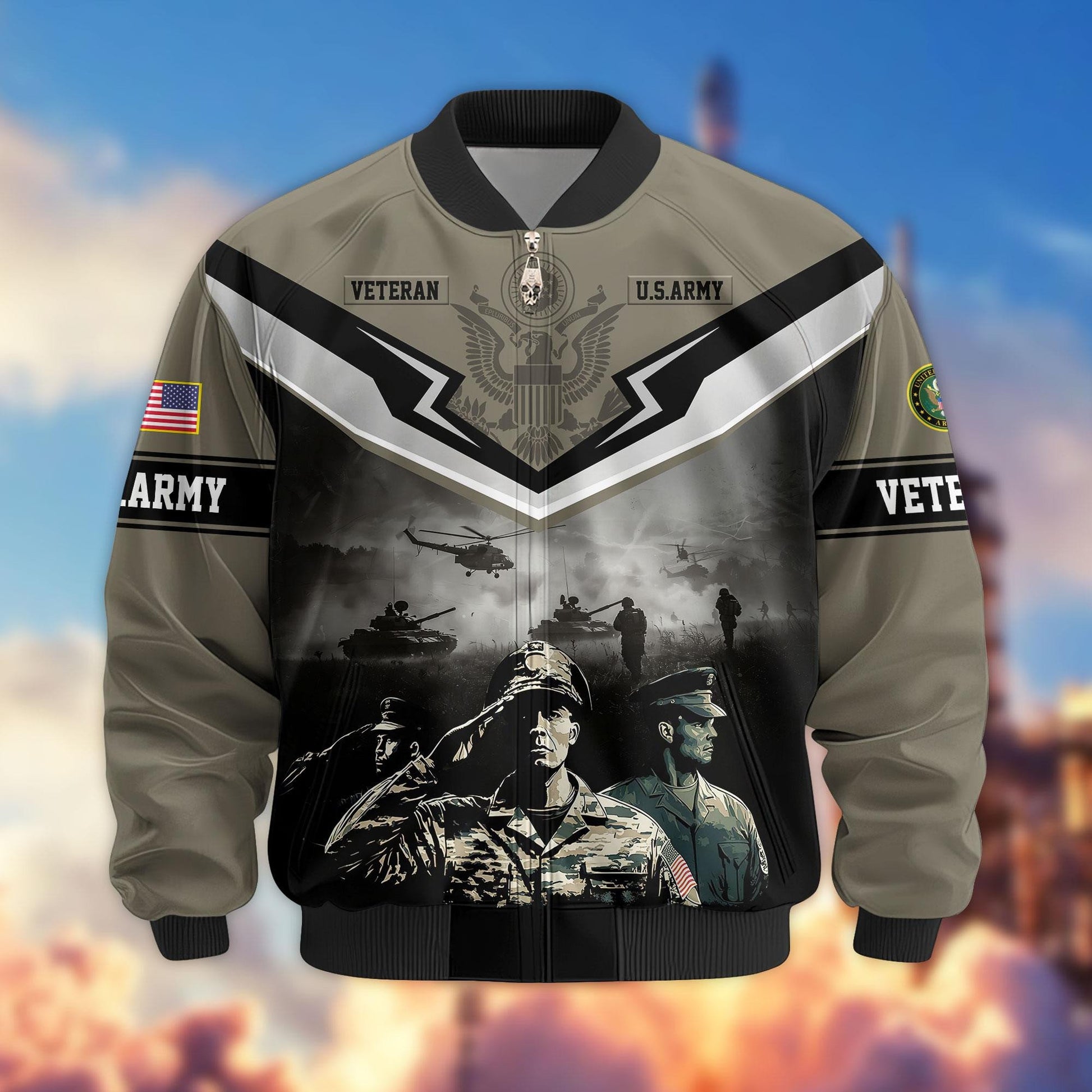 Premium Honoring All Who Served US Veterans Bomber Jacket APHN071114, Gifts For US Veterans