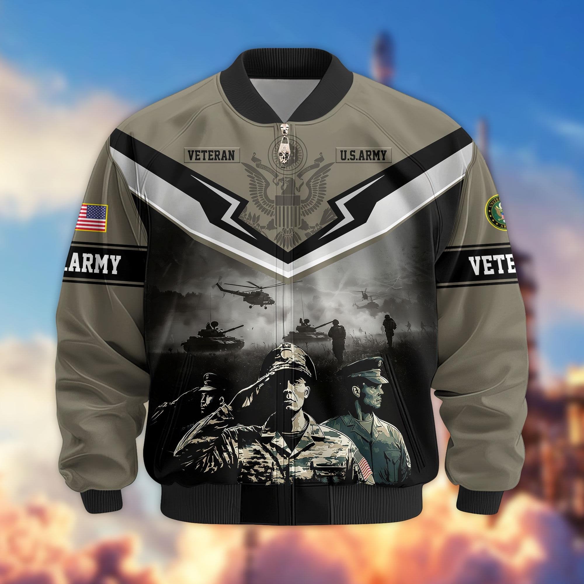 Premium Honoring All Who Served US Veterans Bomber Jacket APHN071114, Gifts For US Veterans