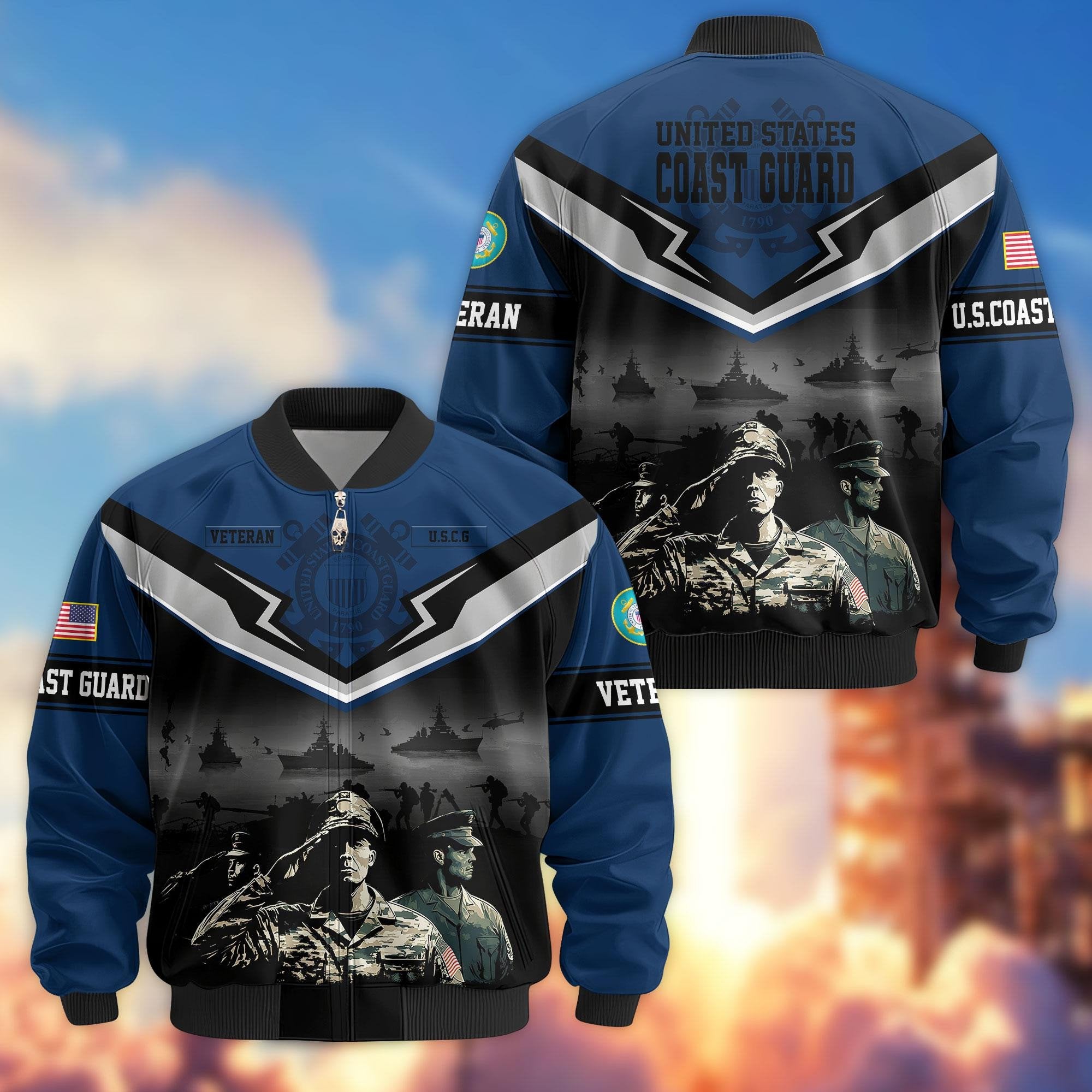 Premium Honoring All Who Served US Veterans Bomber Jacket APHN071114, Gifts For US Veterans