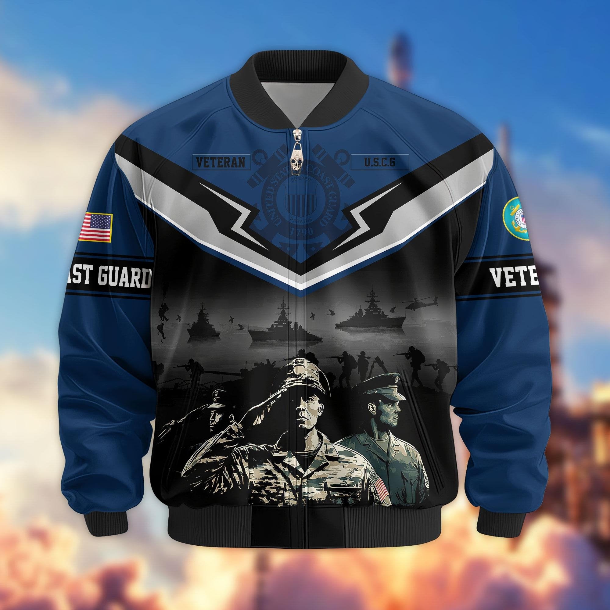 Premium Honoring All Who Served US Veterans Bomber Jacket APHN071114, Gifts For US Veterans