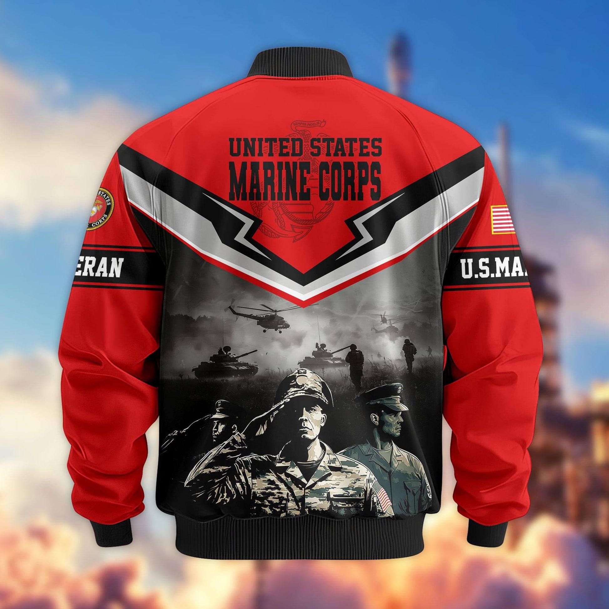 Premium Honoring All Who Served US Veterans Bomber Jacket APHN071114, Gifts For US Veterans