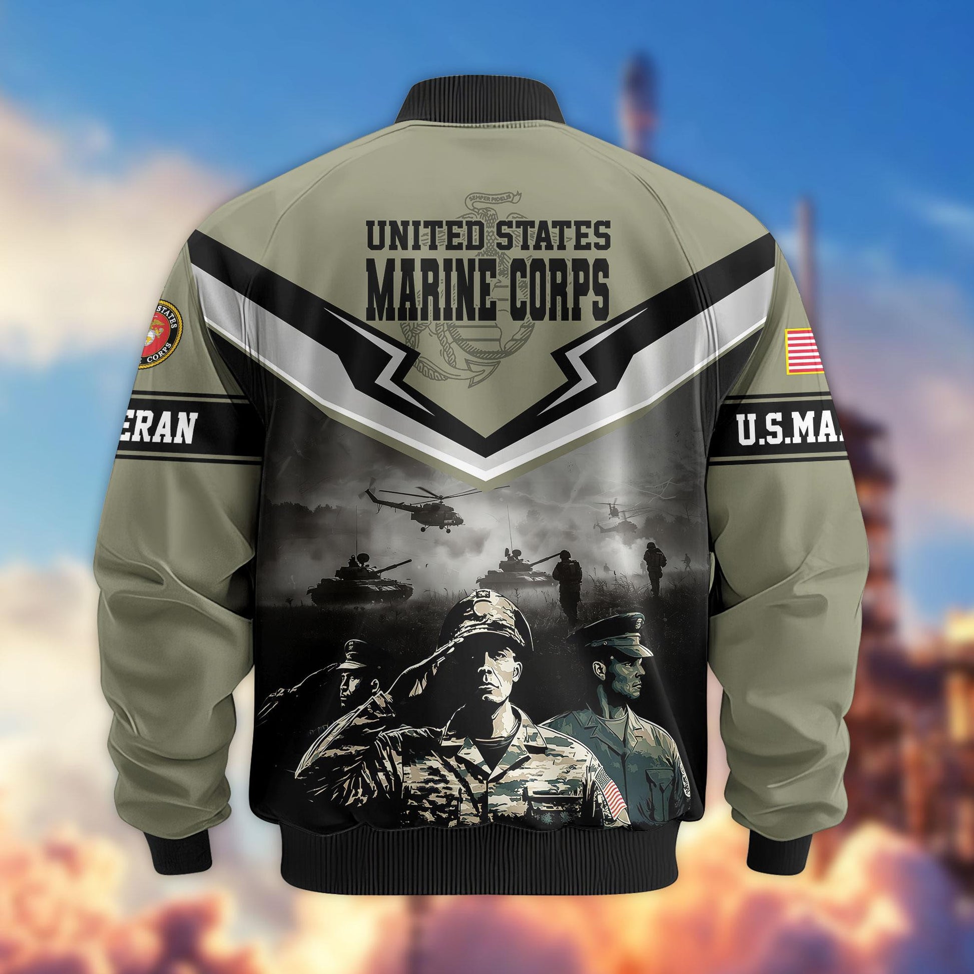 Premium Honoring All Who Served US Veterans Bomber Jacket APHN071114, Gifts For US Veterans