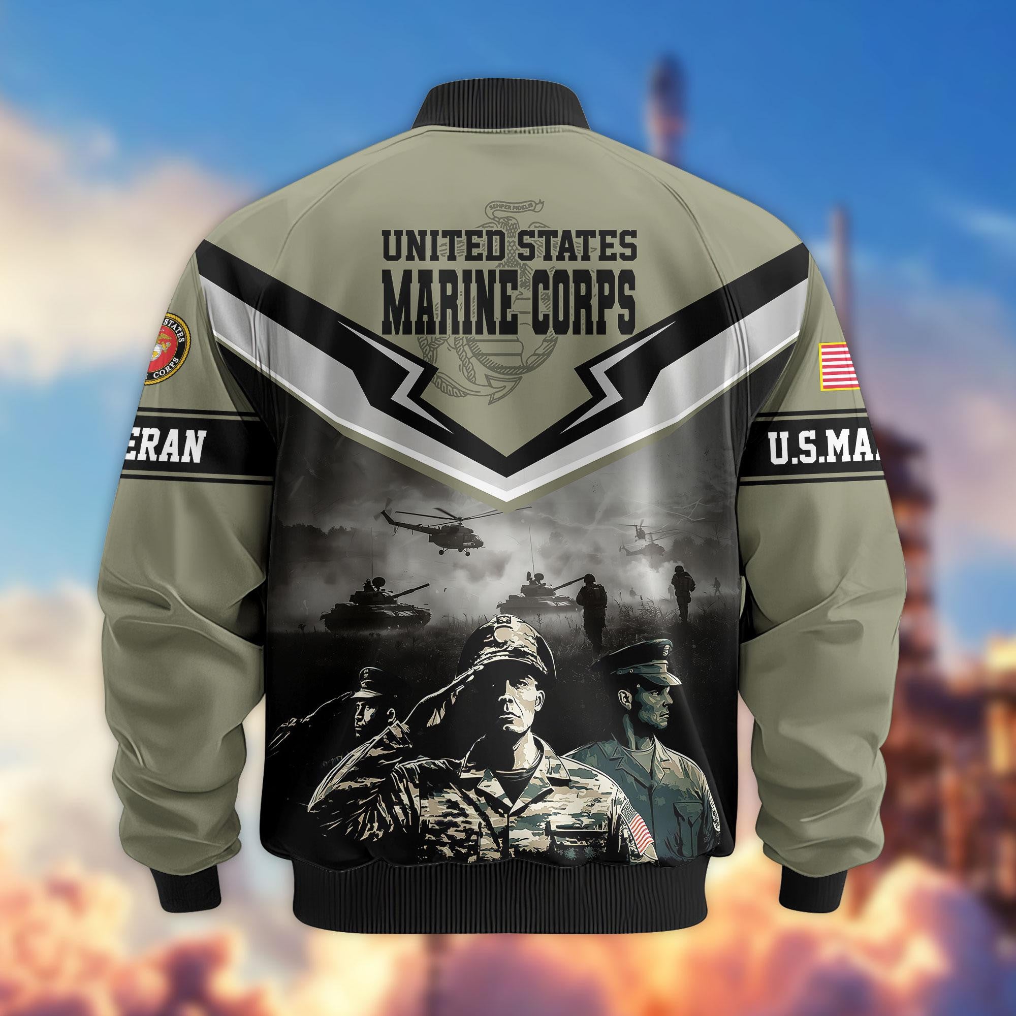 Premium Honoring All Who Served US Veterans Bomber Jacket APHN071114, Gifts For US Veterans