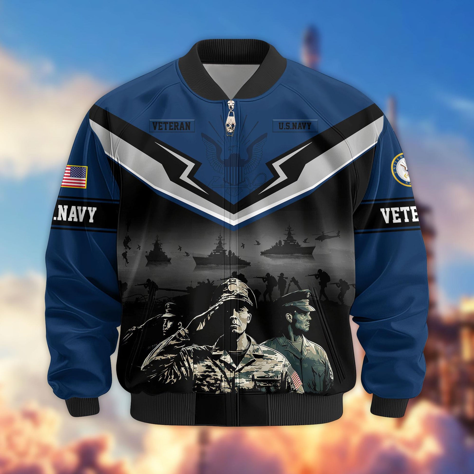 Premium Honoring All Who Served US Veterans Bomber Jacket APHN071114, Gifts For US Veterans