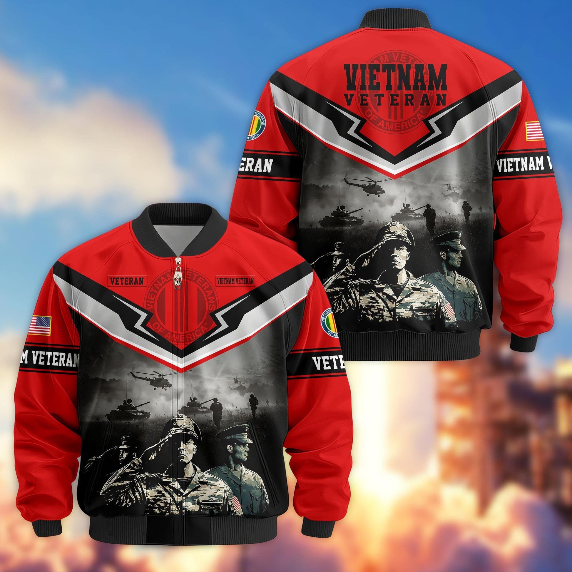 Premium Honoring All Who Served US Veterans Bomber Jacket APHN071114, Gifts For US Veterans