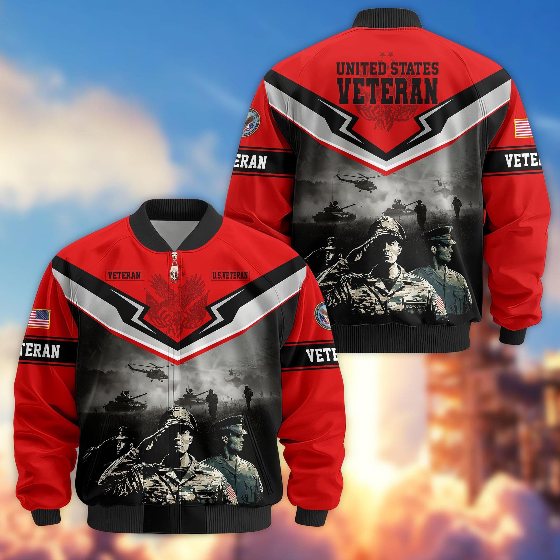 Premium Honoring All Who Served US Veterans Bomber Jacket APHN071114, Gifts For US Veterans