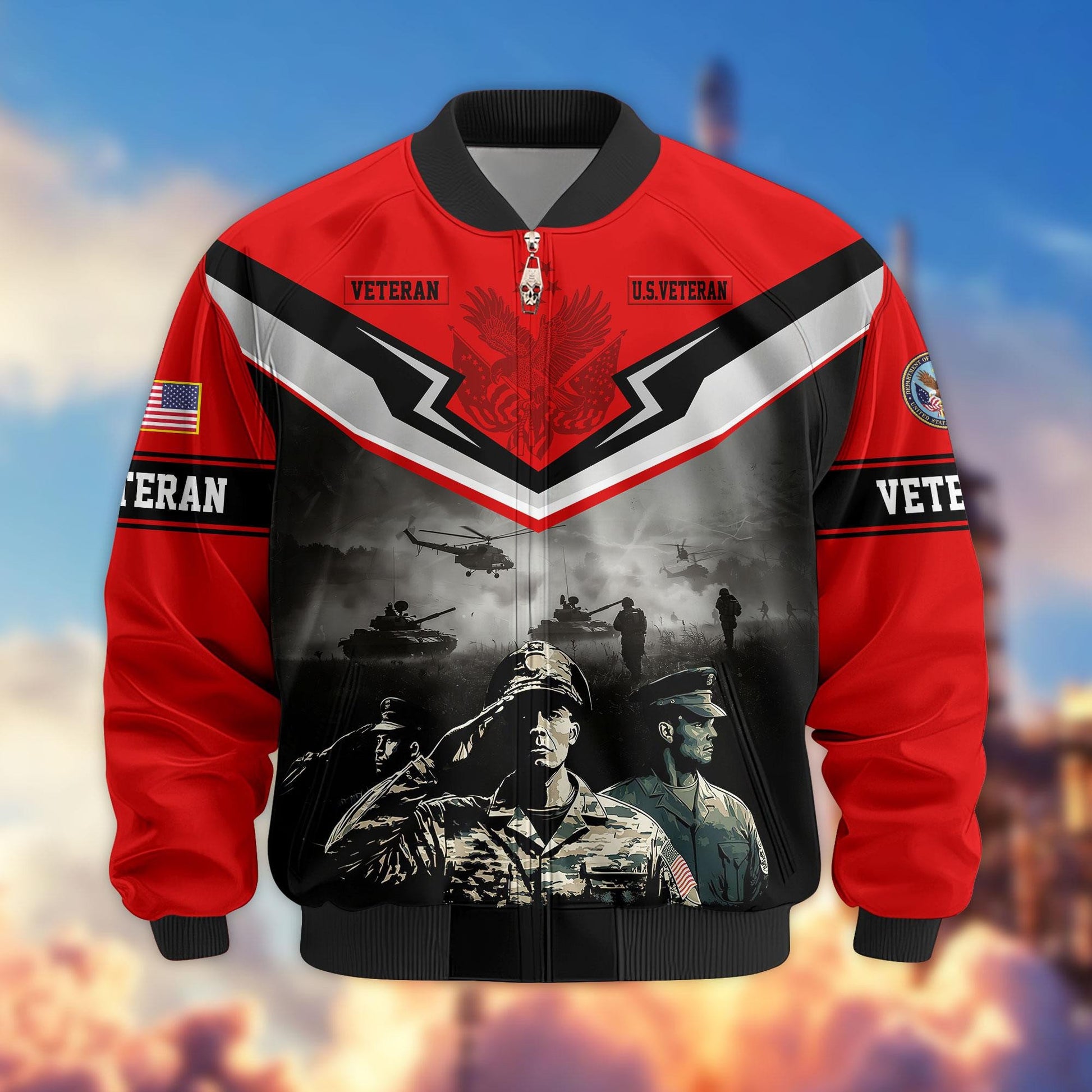 Premium Honoring All Who Served US Veterans Bomber Jacket APHN071114, Gifts For US Veterans