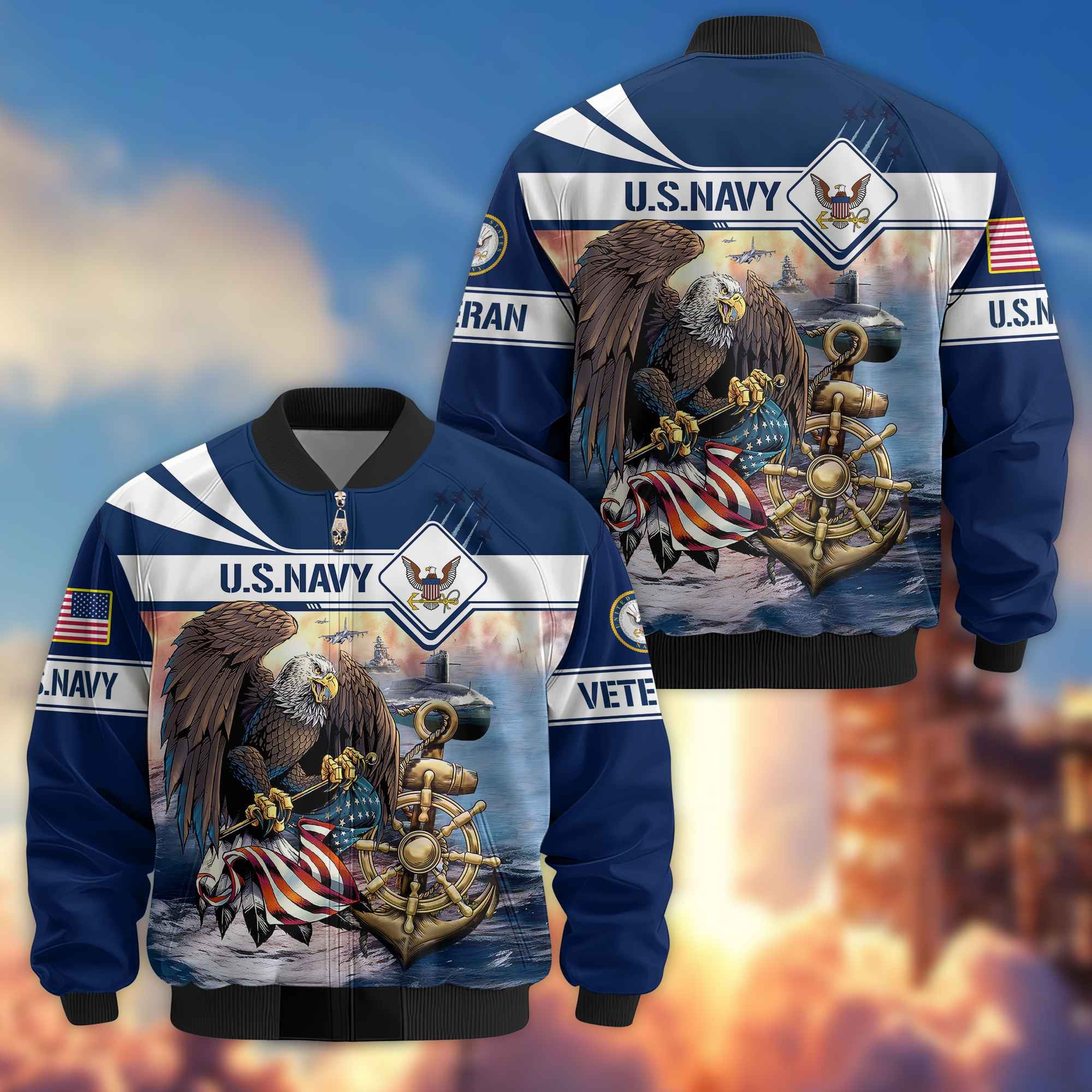 Premium US Navy Veteran Bomber Jacket BPVC021214