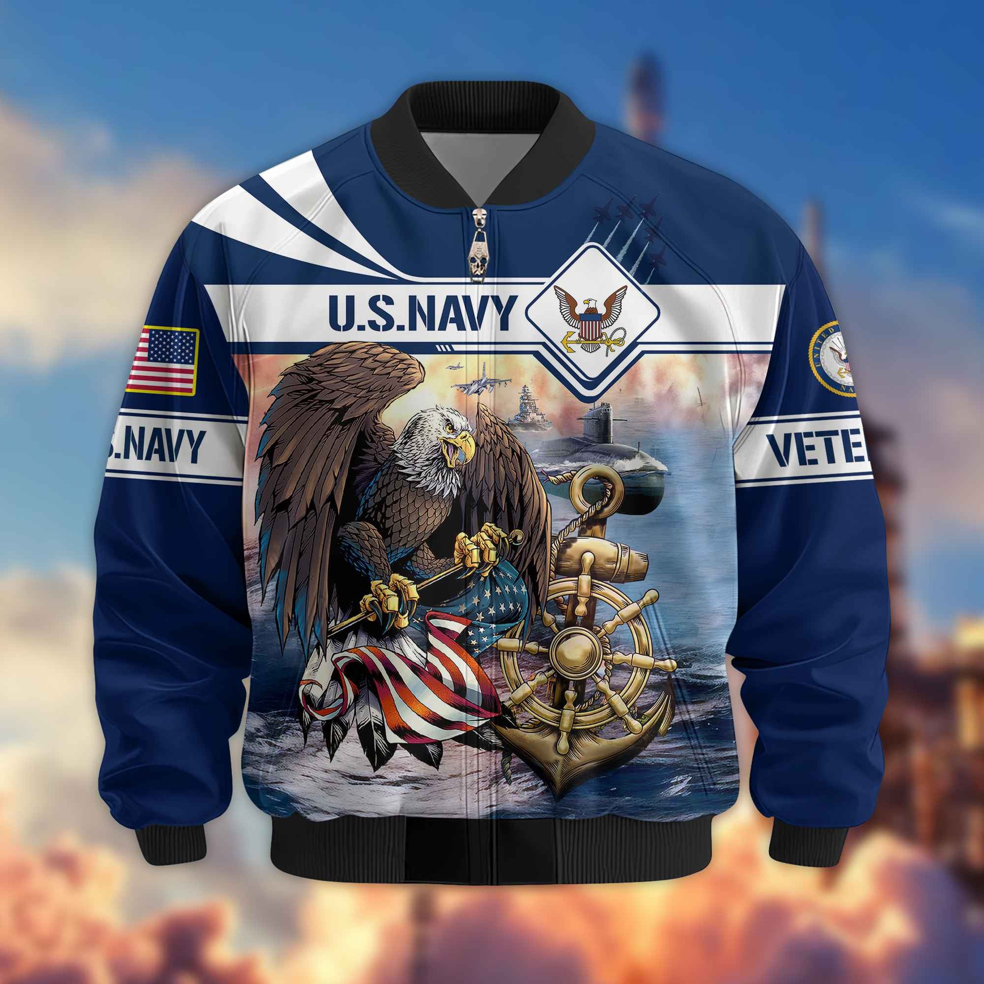 Premium US Navy Veteran Bomber Jacket BPVC021214