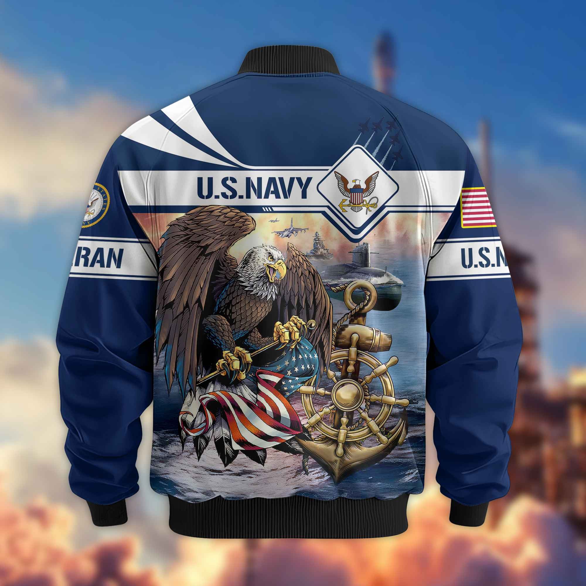 Premium US Navy Veteran Bomber Jacket BPVC021214