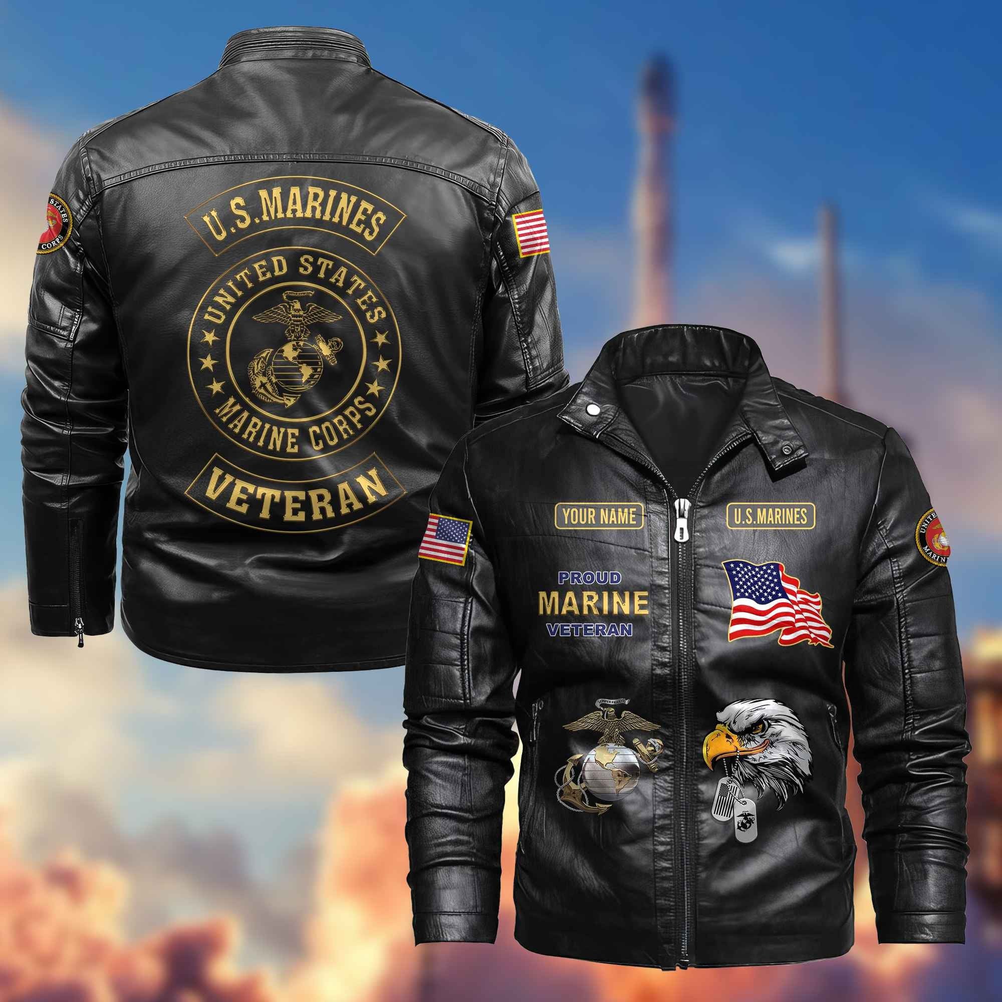 Premium Personalized US Veterans Leather Jackets BPVC231001, Gifts For US Veterans