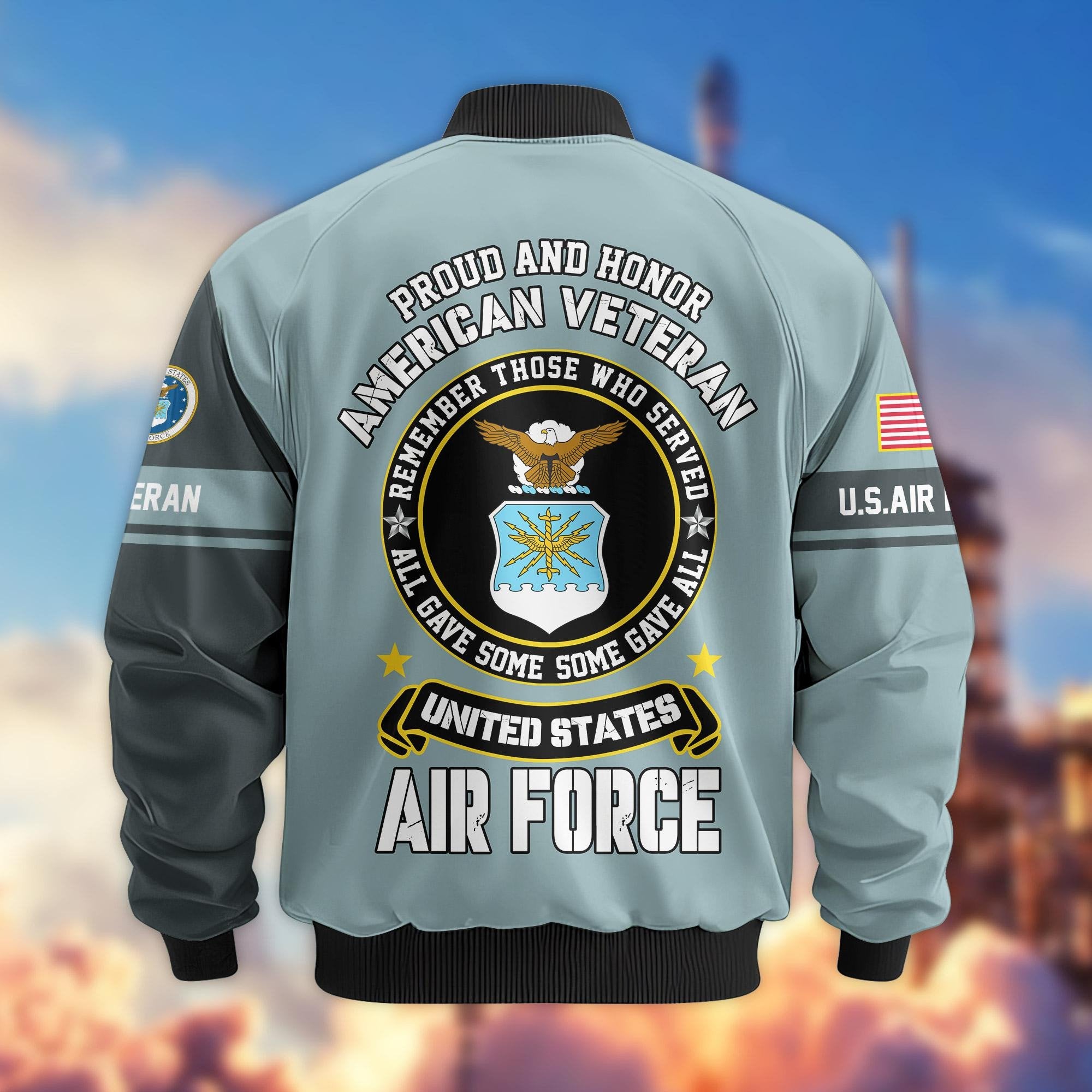 Premium Proudly Served US Veterans Bomber Jacket APHN271211, Gifts For US Veterans