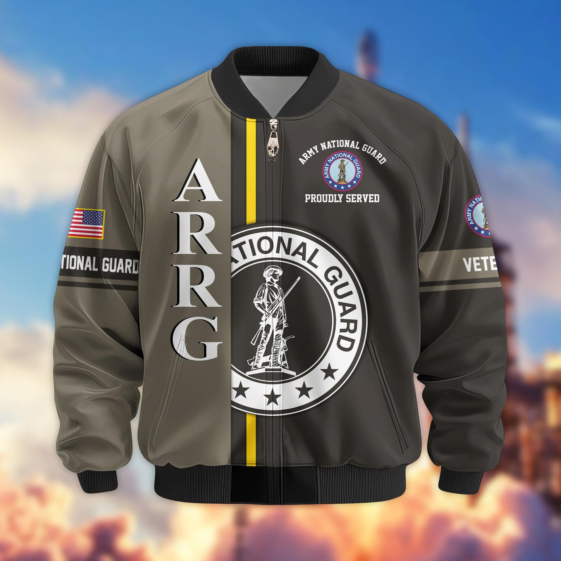 Premium Proudly Served US Veterans Bomber Jacket APHN271211, Gifts For US Veterans