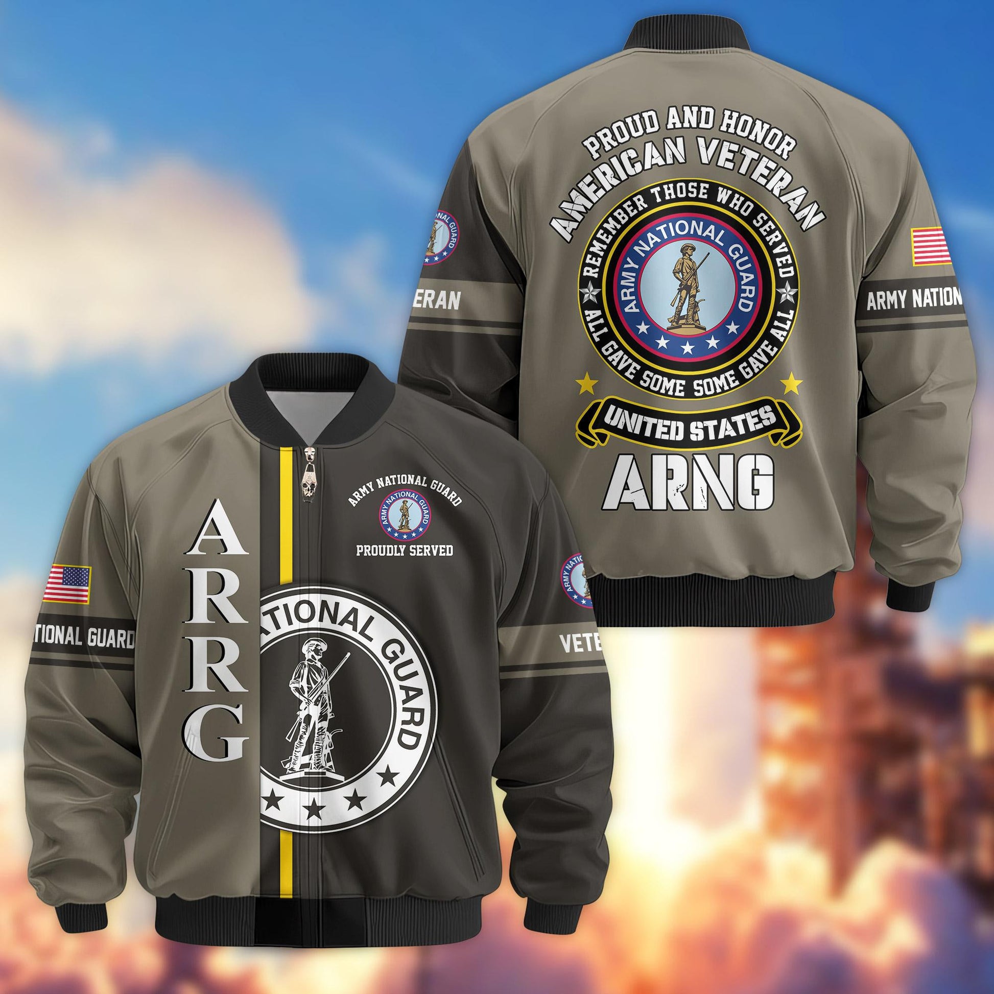 Premium Proudly Served US Veterans Bomber Jacket APHN271211, Gifts For US Veterans