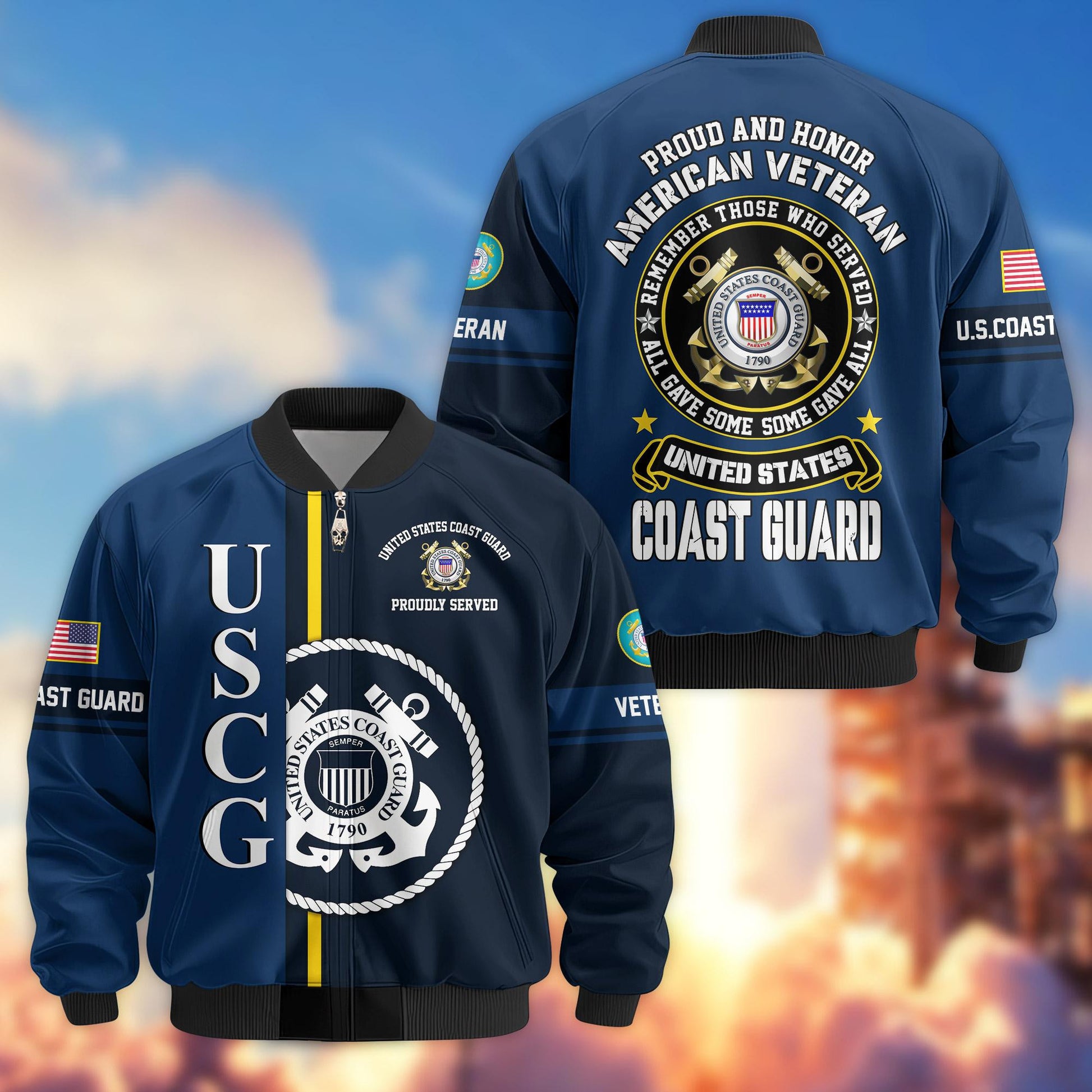 Premium Proudly Served US Veterans Bomber Jacket APHN271211, Gifts For US Veterans