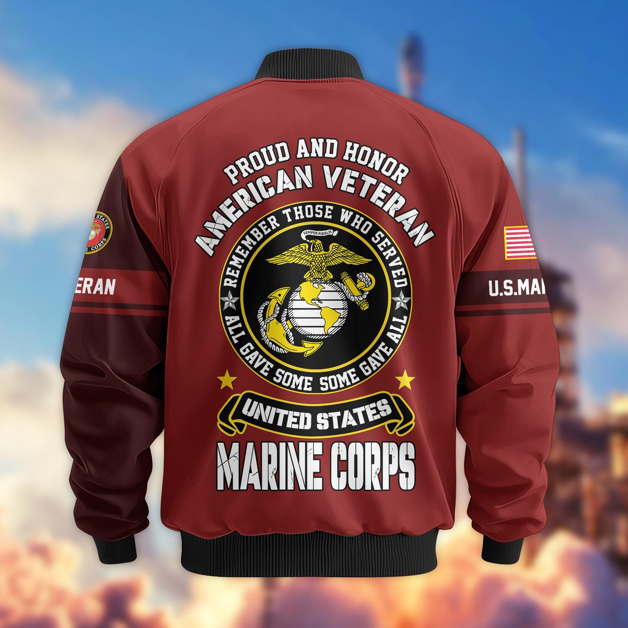 Premium Proudly Served US Veterans Bomber Jacket APHN271211, Gifts For US Veterans
