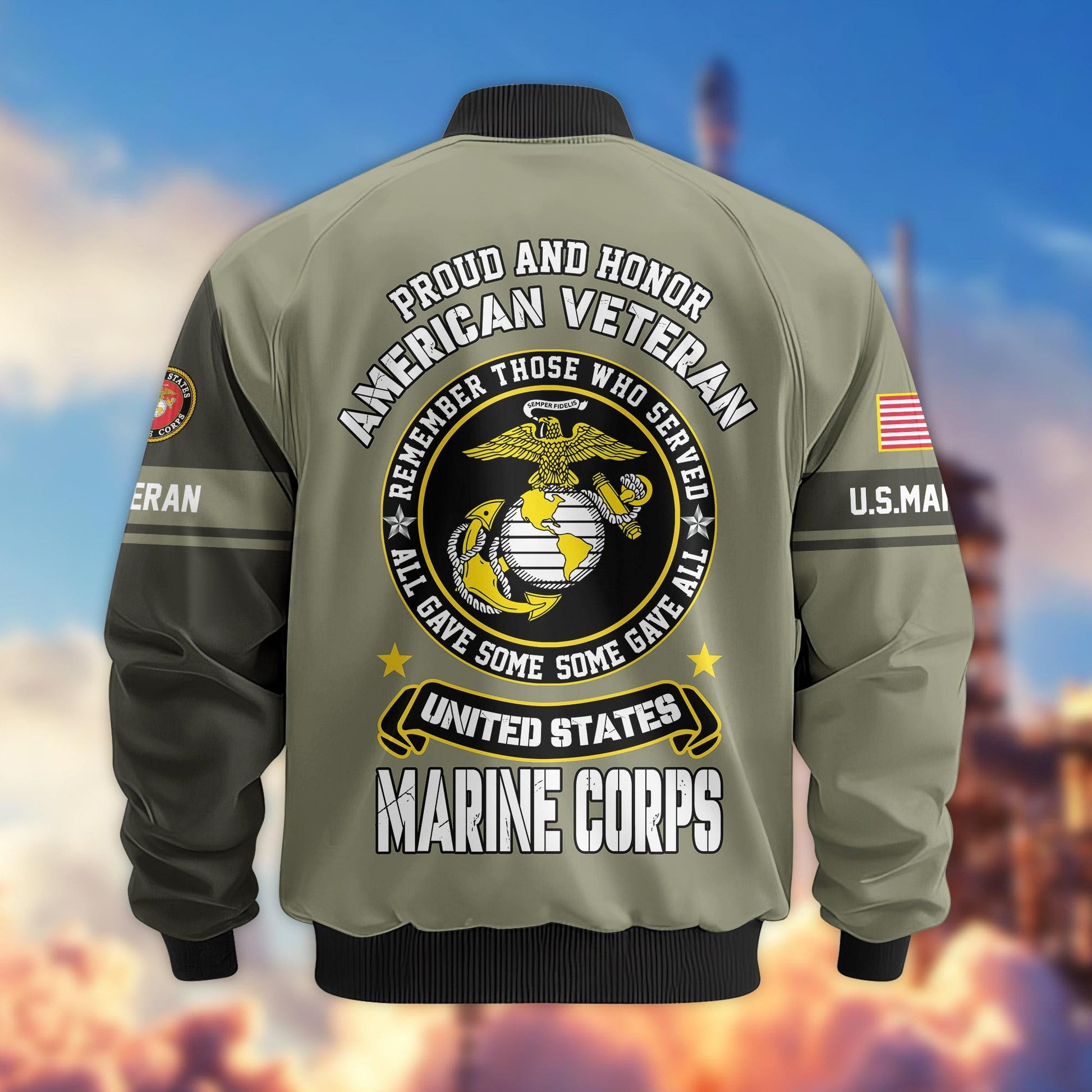 Premium Proudly Served US Veterans Bomber Jacket APHN271211, Gifts For US Veterans