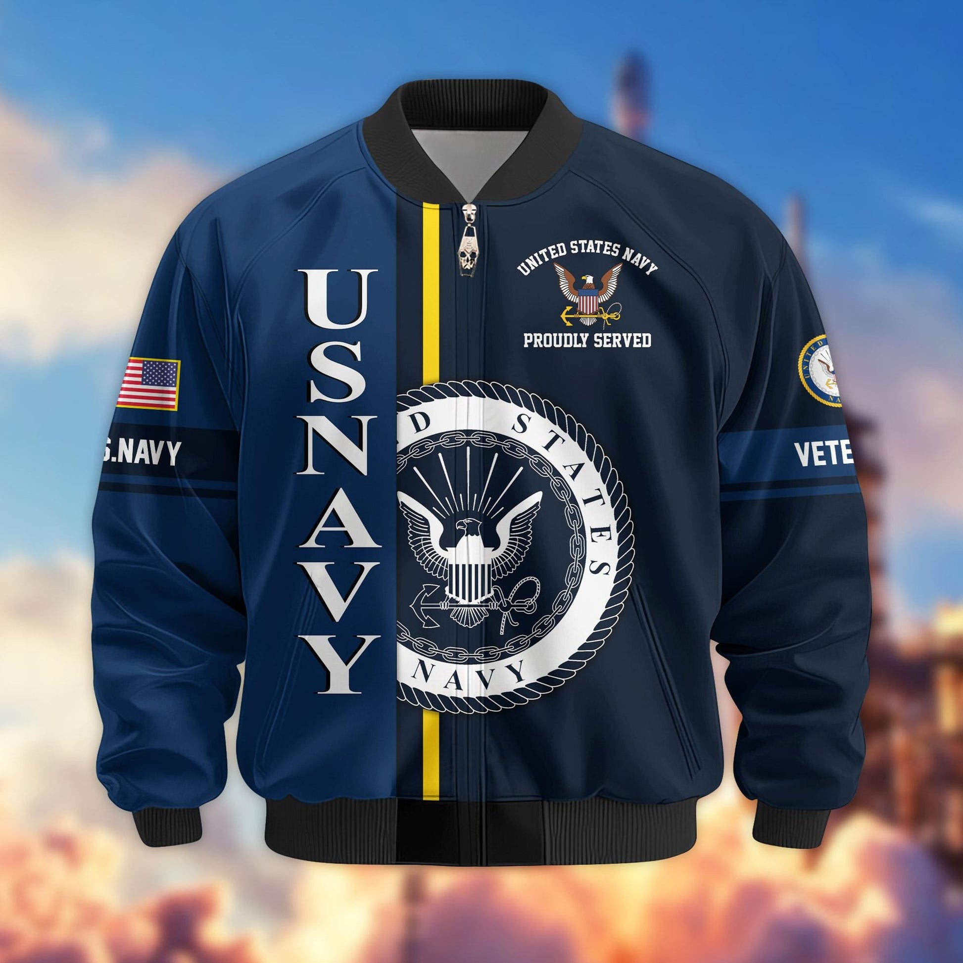 Premium Proudly Served US Veterans Bomber Jacket APHN271211, Gifts For US Veterans