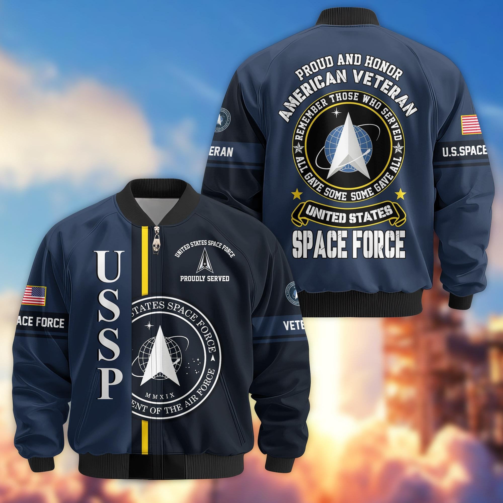 Premium Proudly Served US Veterans Bomber Jacket APHN271211, Gifts For US Veterans