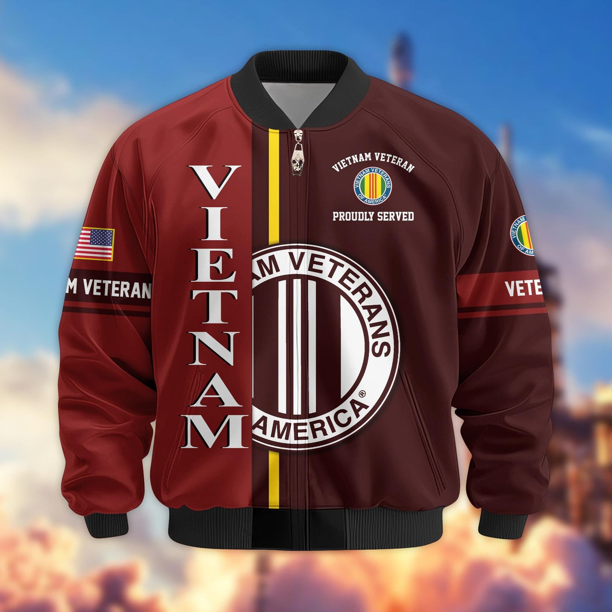 Premium Proudly Served US Veterans Bomber Jacket APHN271211, Gifts For US Veterans