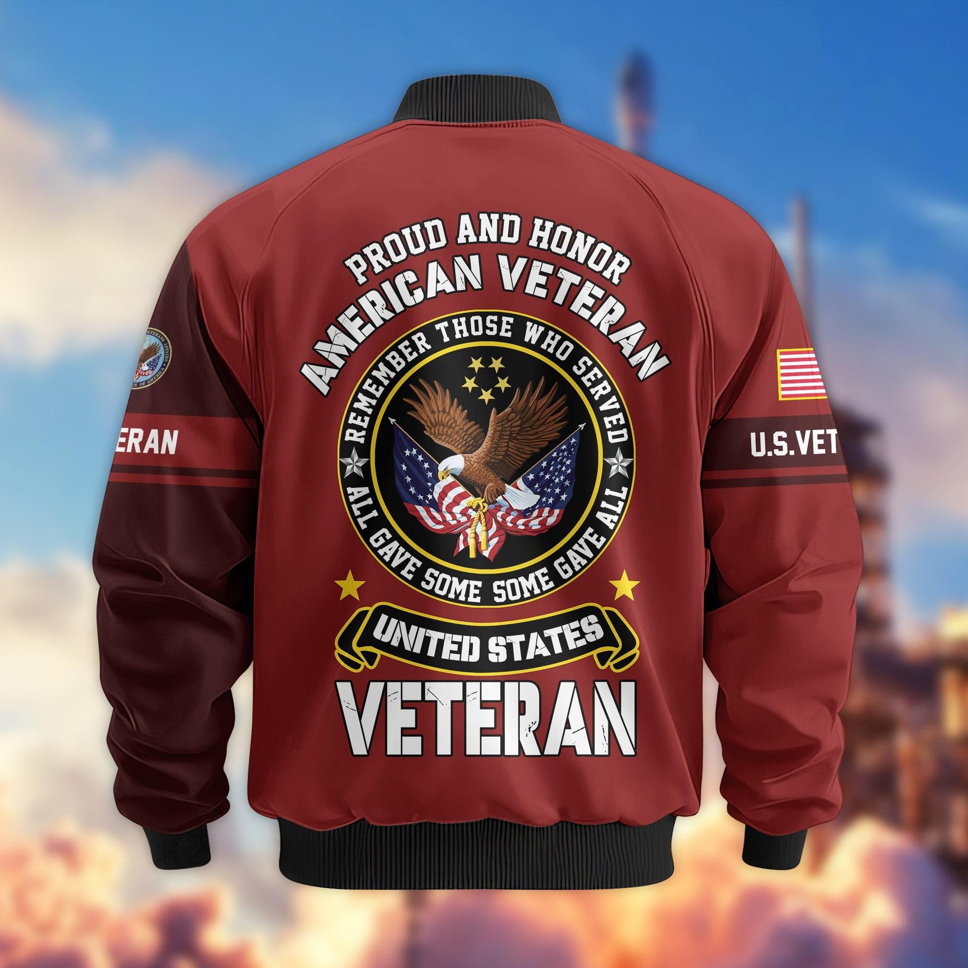 Premium Proudly Served US Veterans Bomber Jacket APHN271211, Gifts For US Veterans